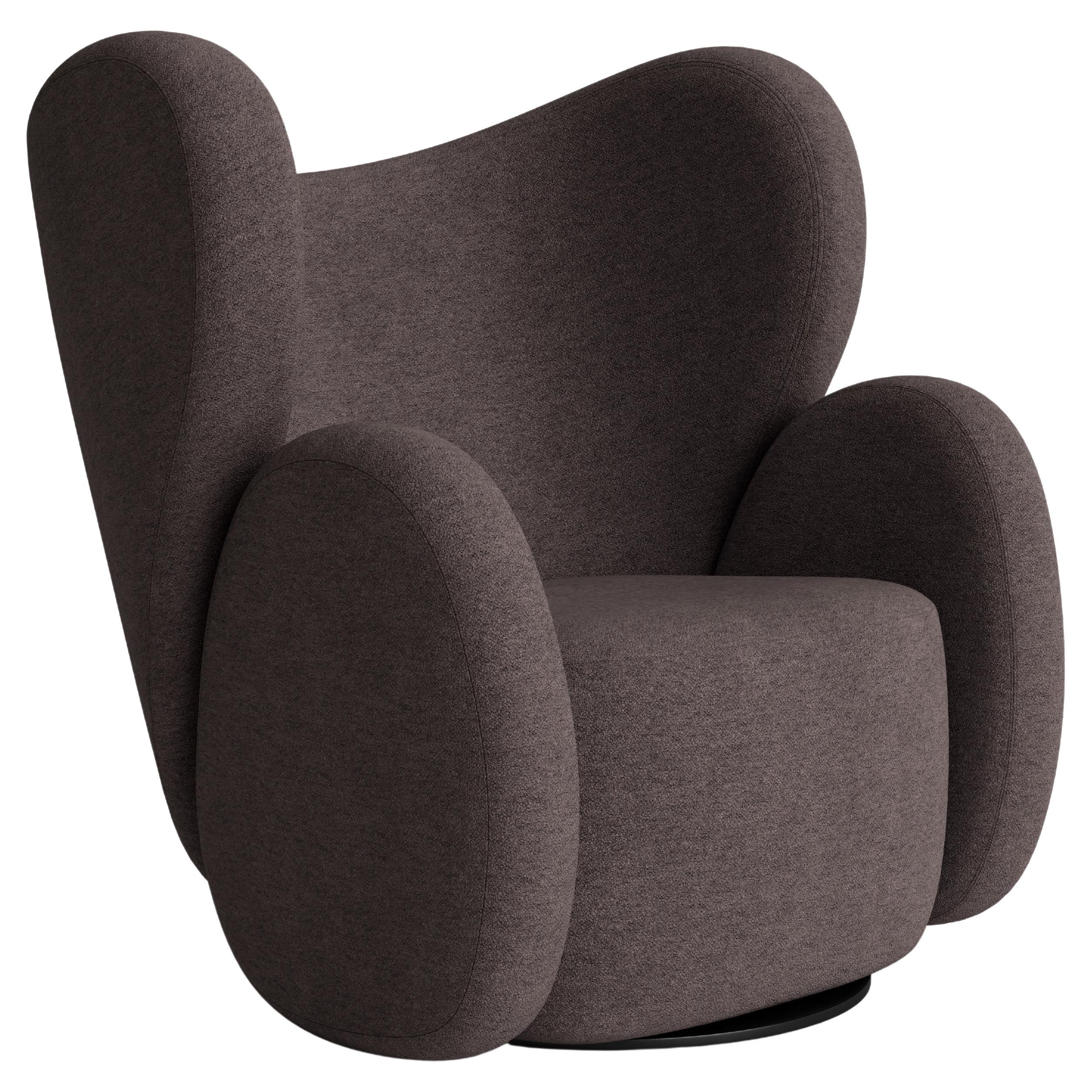 'Big Big Chair' Armchair by Norr11, Barnum Bouclé, Dark Brown For Sale