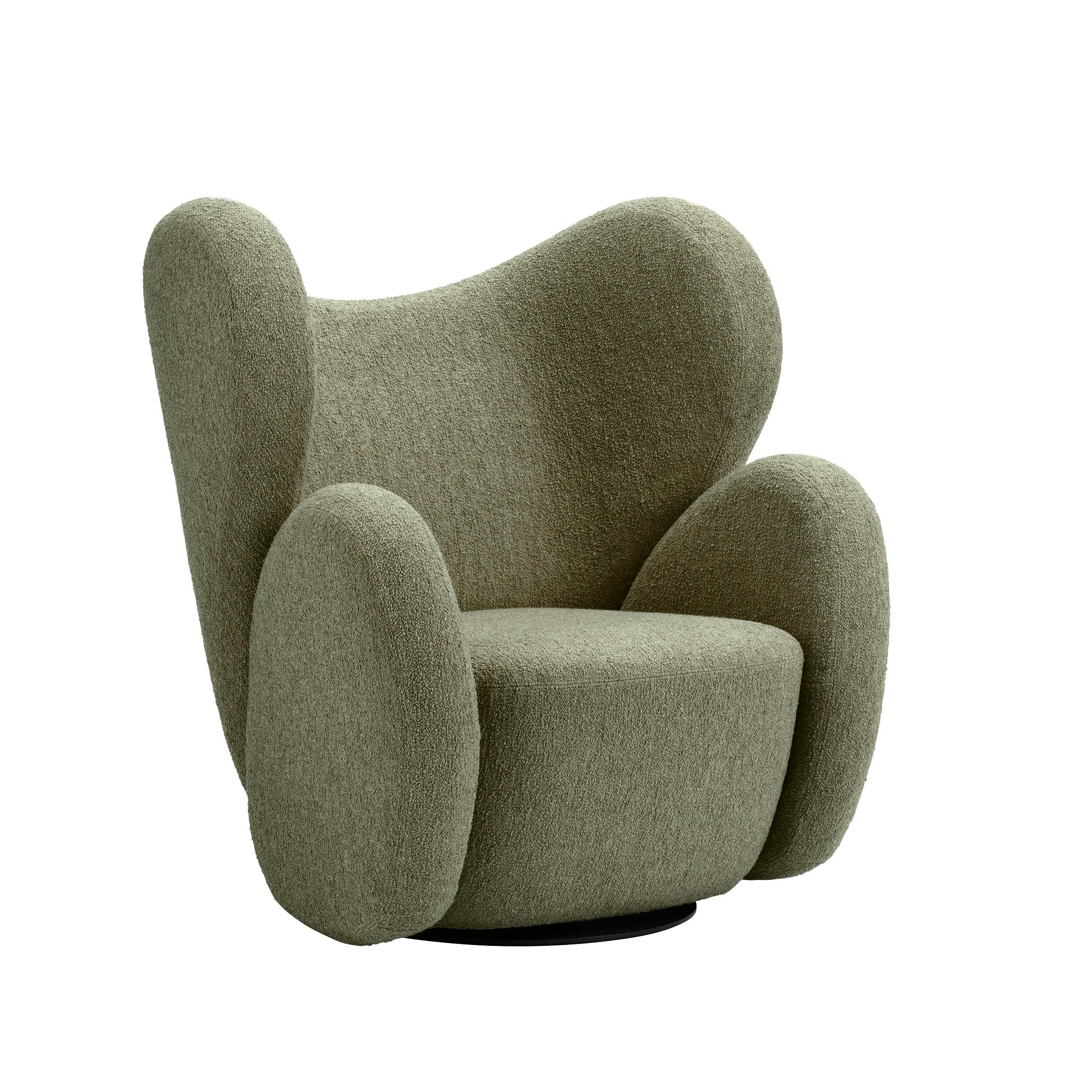 green boucle chair