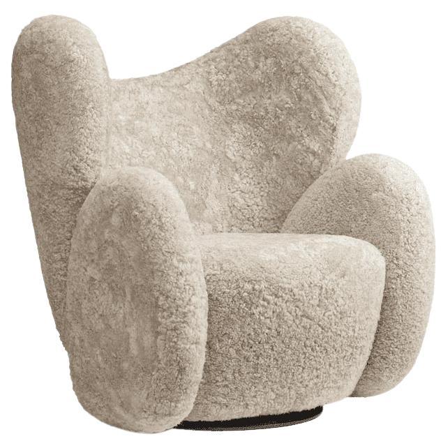 'Big Big Chair' Armchair in Sheepskin Moonlight by Norr11 For Sale