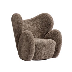 Big Big Chair Armchair + Pouf, Sheepskin Set by Norr11