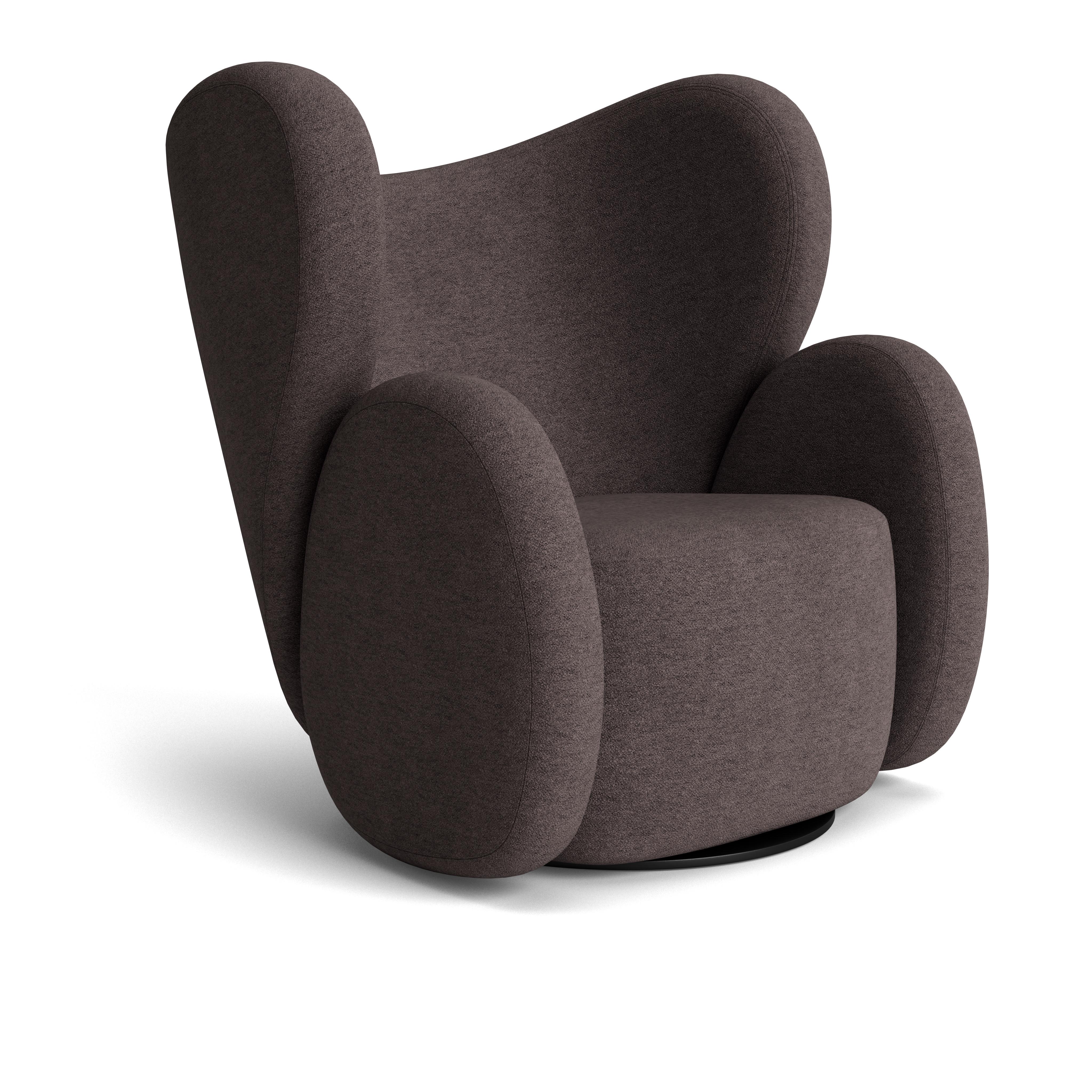 Danish 'Big Big Chair' + 'Little Big Pouf' by Norr11, Barnum Bouclé Col.11 For Sale