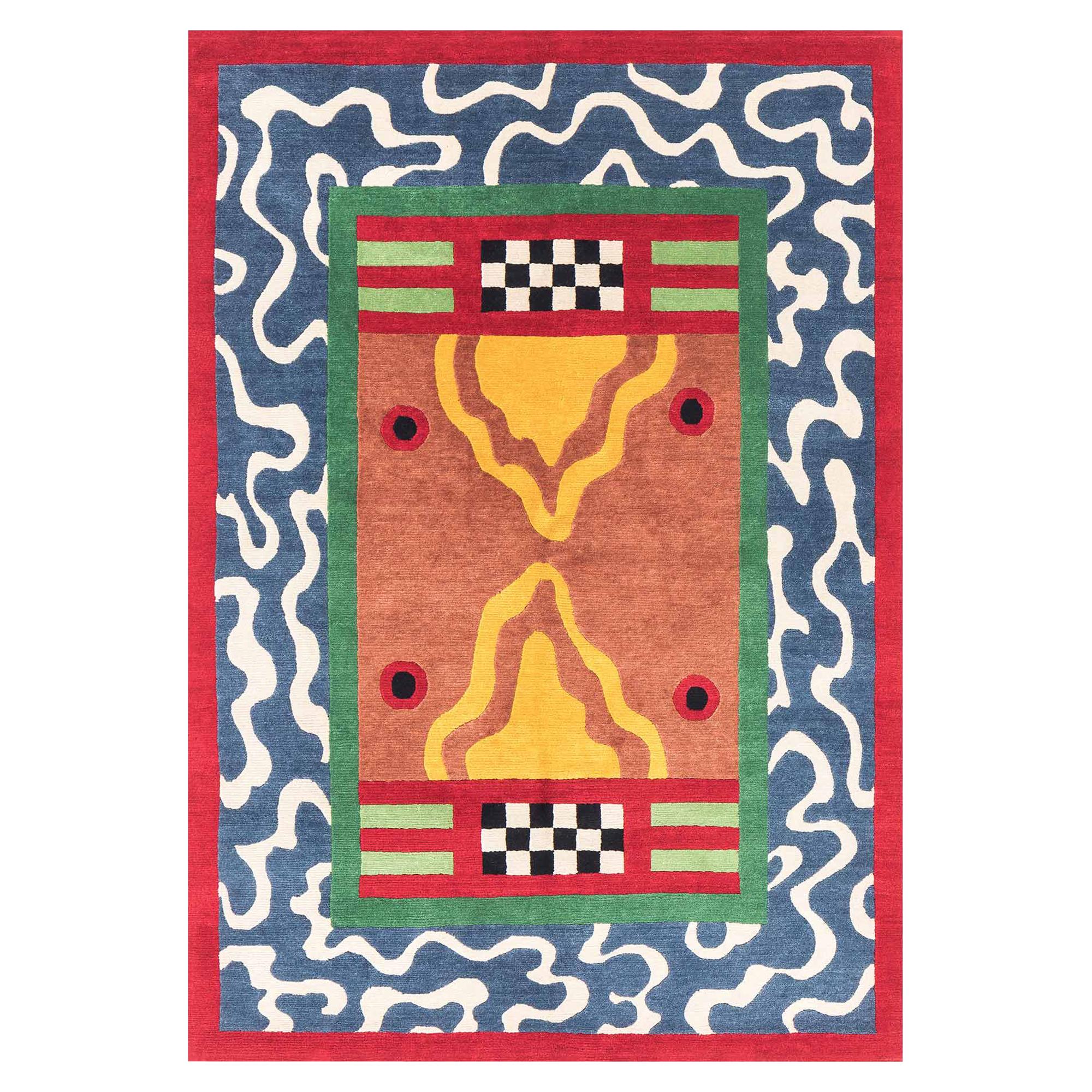 Big Birds Woollen Carpet by Nathalie du Pasquier for Post Design Collec/Memphis For Sale