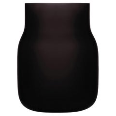Große schwarze Bandaska-Vase, matt, von Dechem Studio