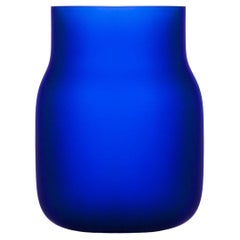 Vintage Big Blue Bandaska Matte Vase by Dechem Studio