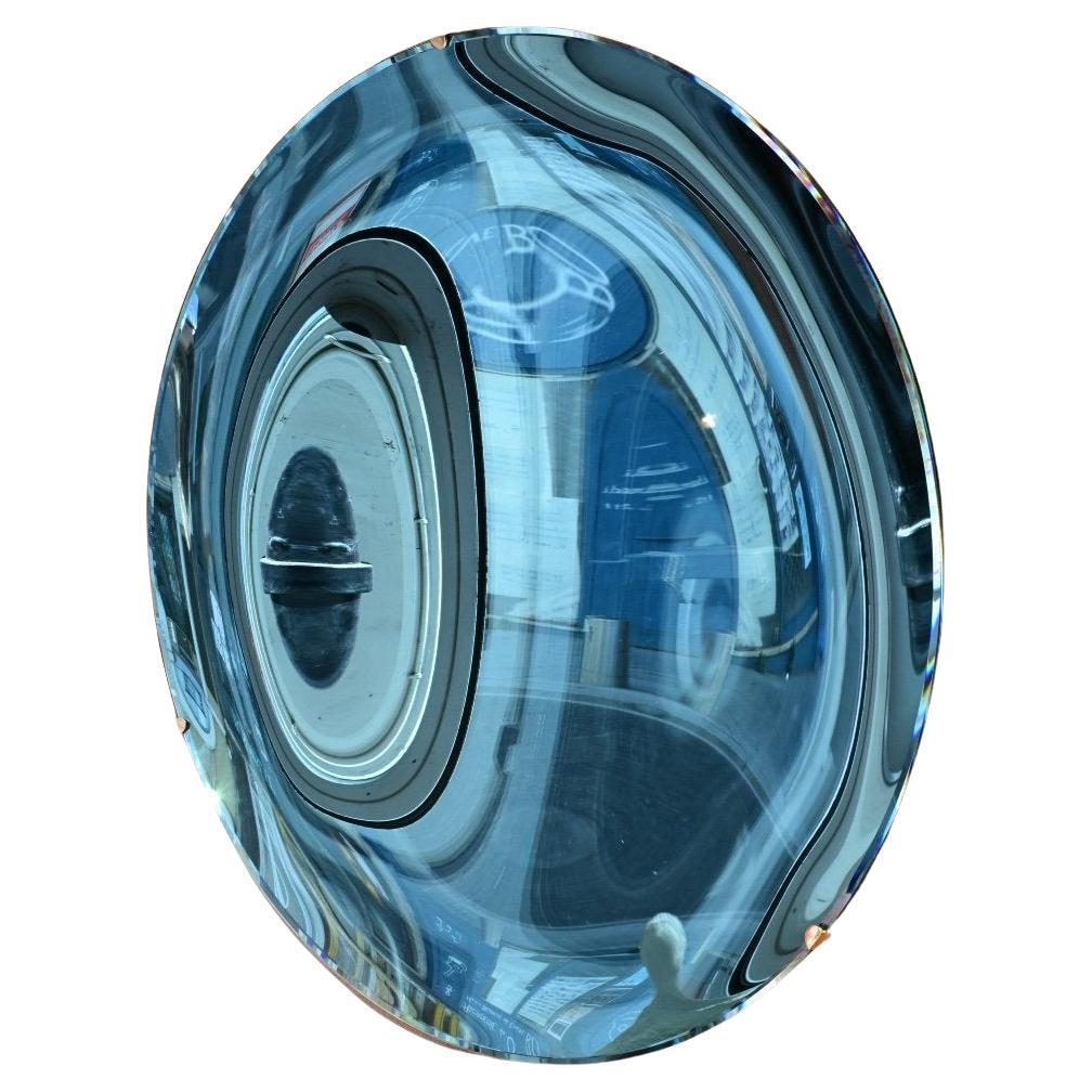 Big Blue Concave Mirror For Sale