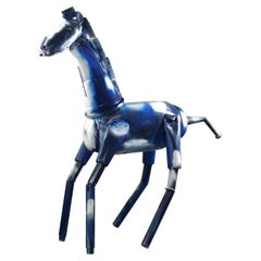 Big Blue Pinto Unique Sculpture Modern Plastic Assemblage by Jerry Ross Barrish
