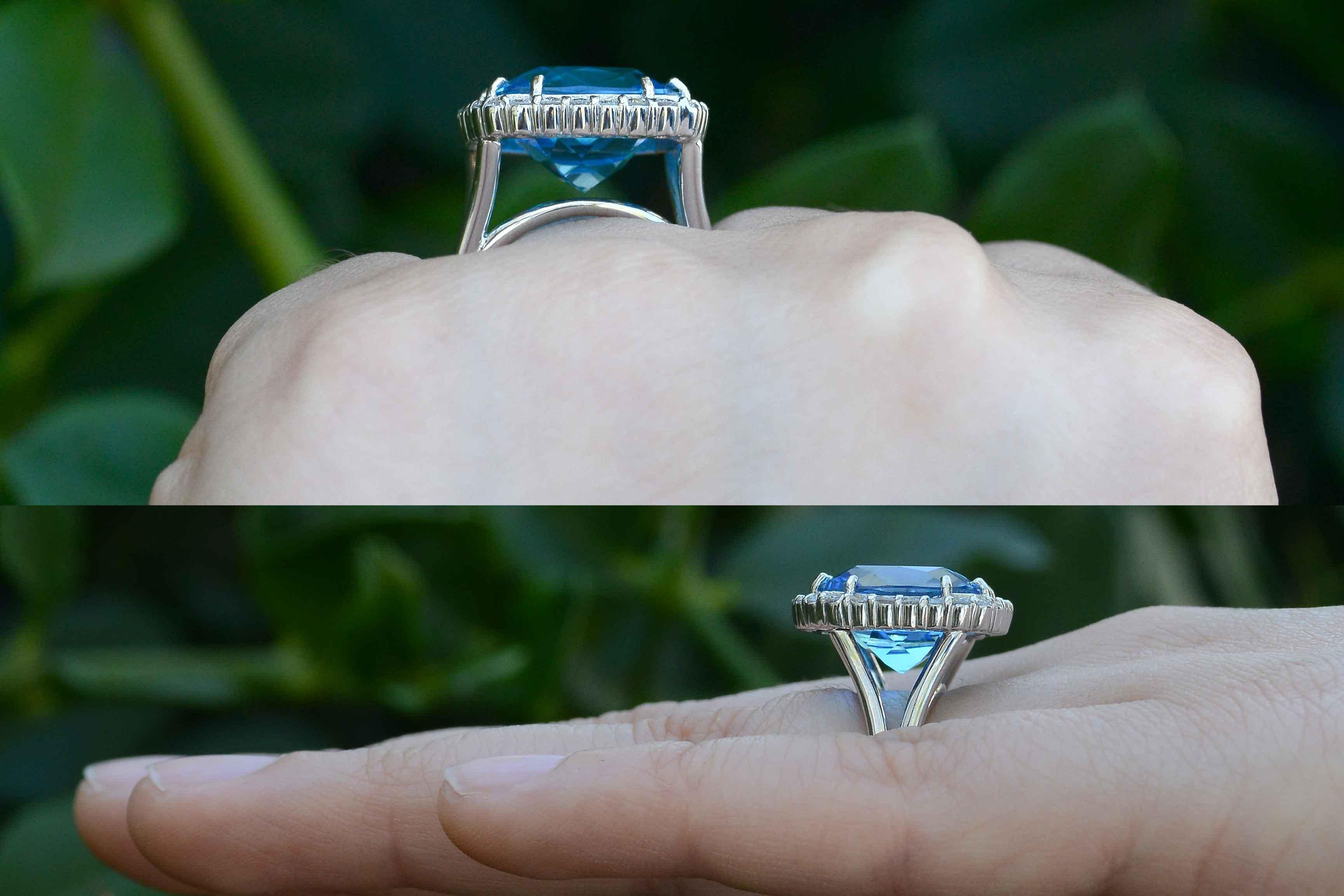 large blue diamond ring
