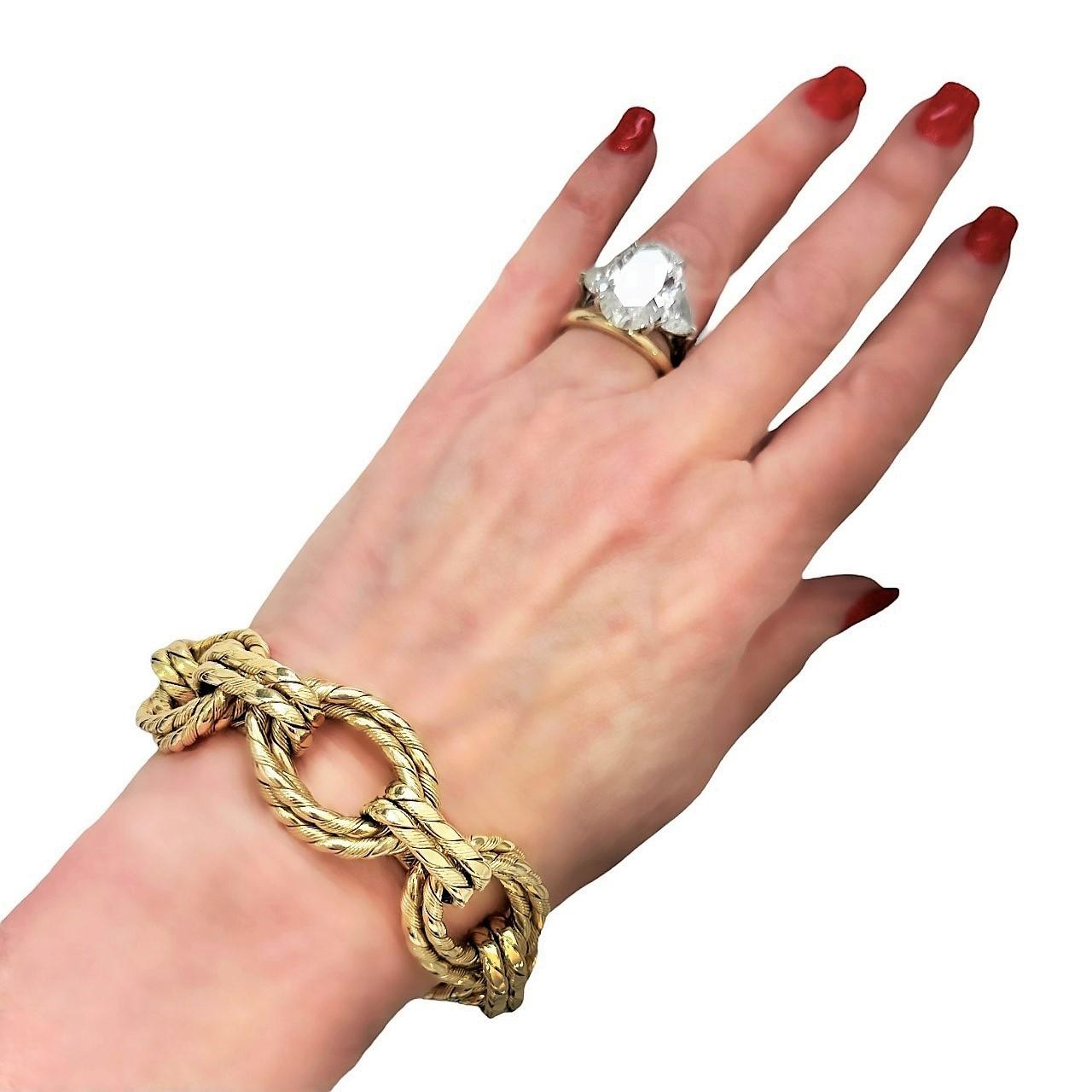 Big, Bold 14k Gold Mid-20th Century Italian Necklace, Bracelet Combination For Sale 5