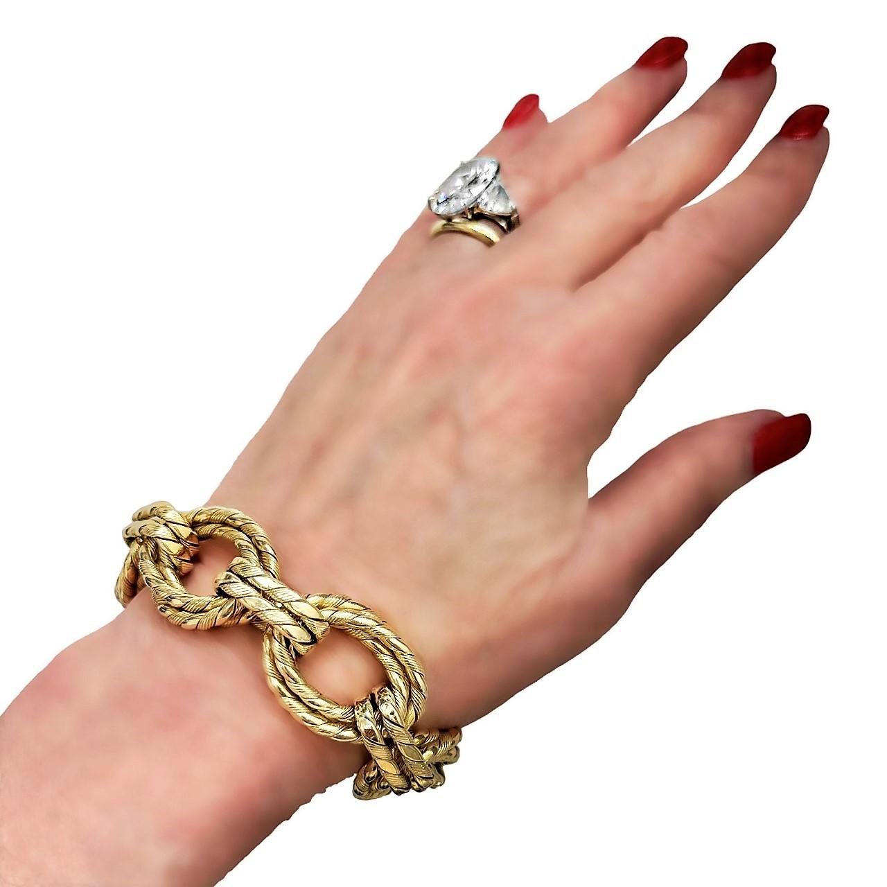 Big, Bold 14k Gold Mid-20th Century Italian Necklace, Bracelet Combination For Sale 6