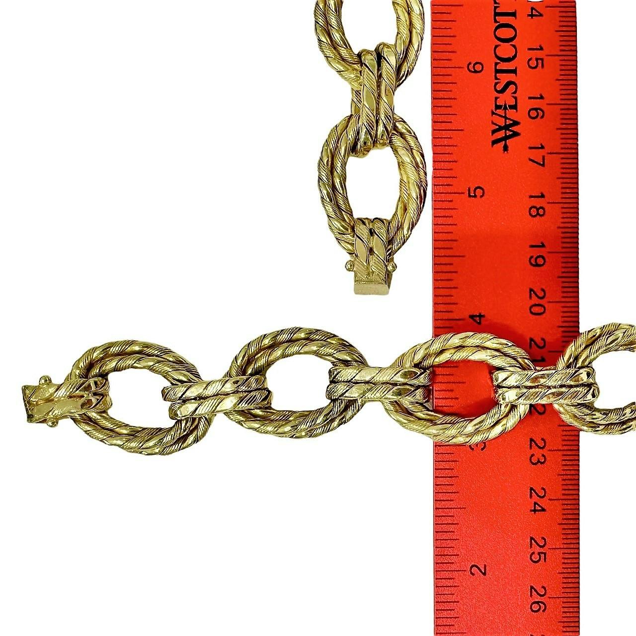 Big, Bold 14k Gold Mid-20th Century Italian Necklace, Bracelet Combination For Sale 1