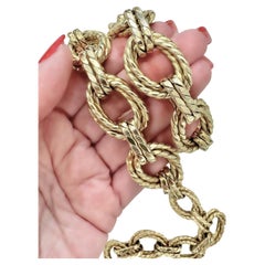 Vintage Big, Bold 14k Gold Mid-20th Century Italian Necklace, Bracelet Combination