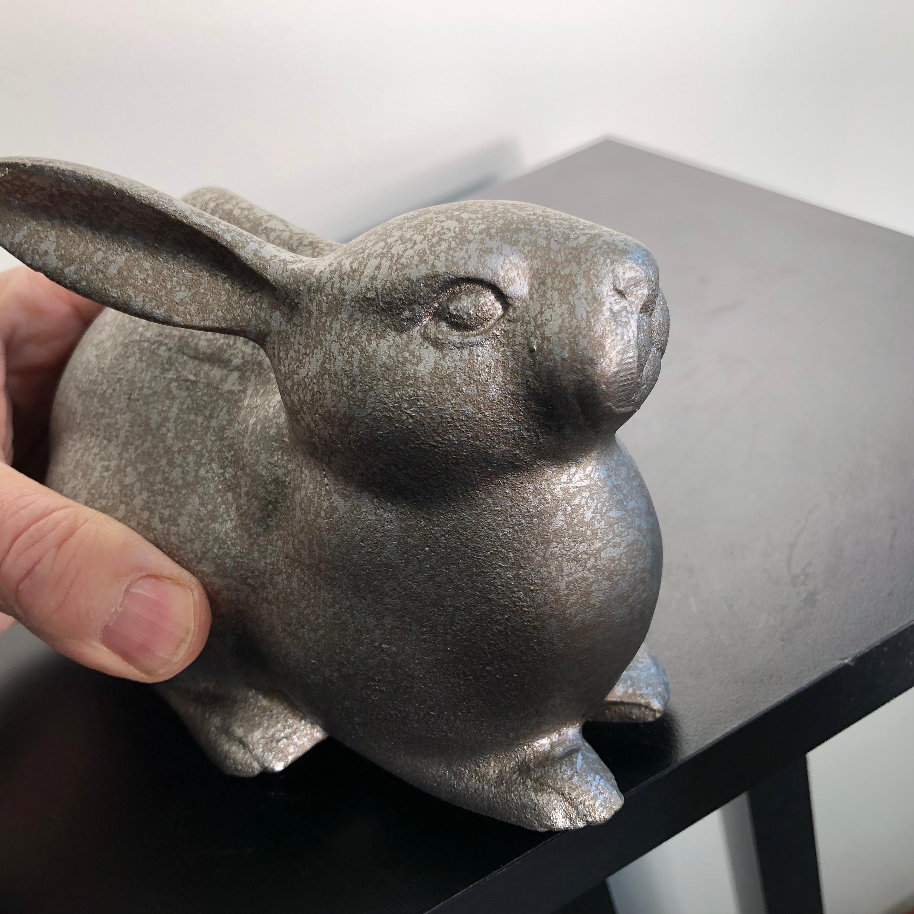 Hand-Crafted Big Bold Alert Rabbit from Japan, Handsome and Finely Sculpted