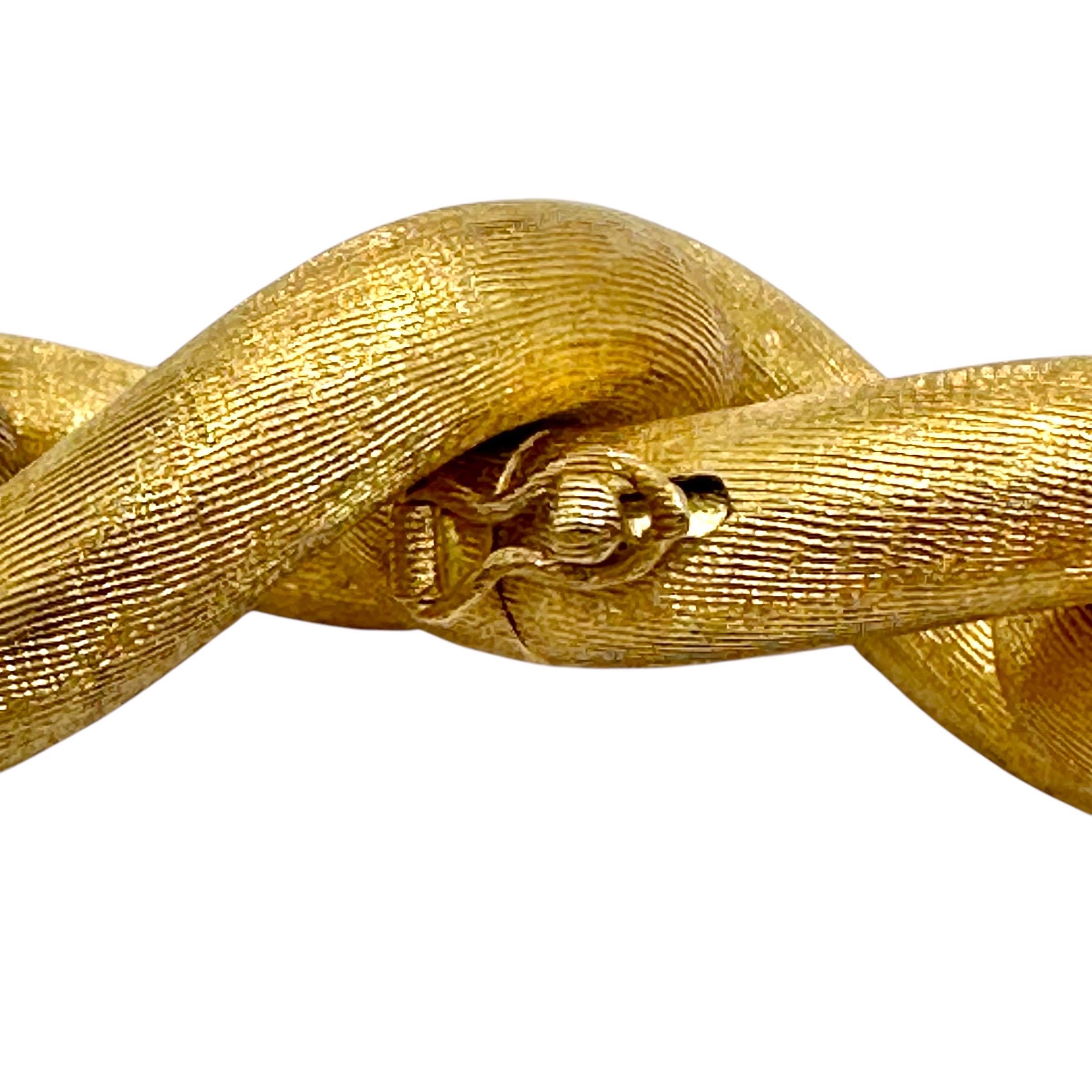Großes, kühnes, Vintage, 18K Gelbgold, Florentine Finish Curb Link Armband im Zustand „Gut“ im Angebot in Palm Beach, FL