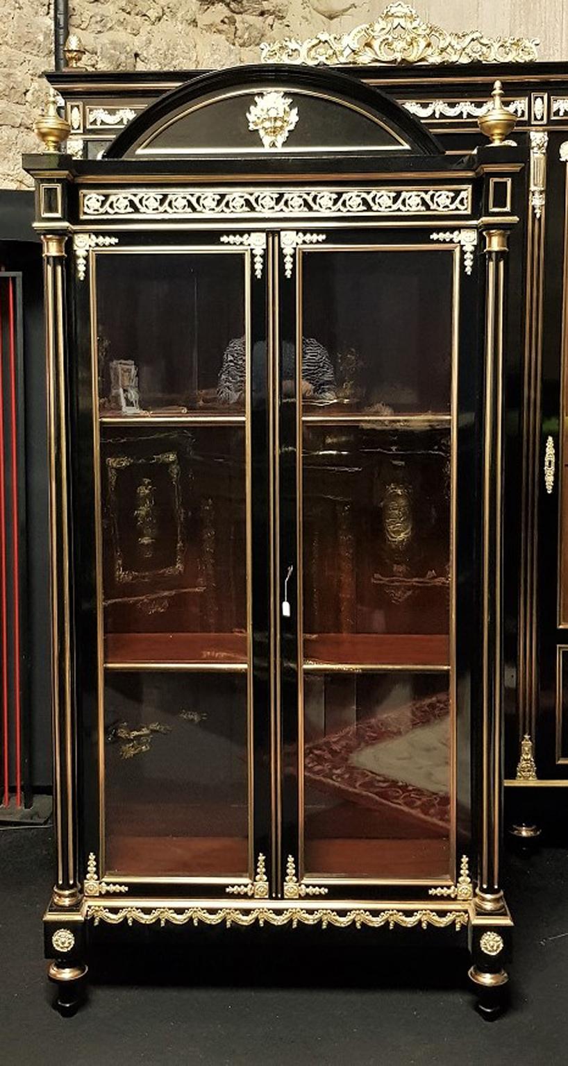 French Big Bookcase Vitrine Napoleon III Boulle style, France, 1870