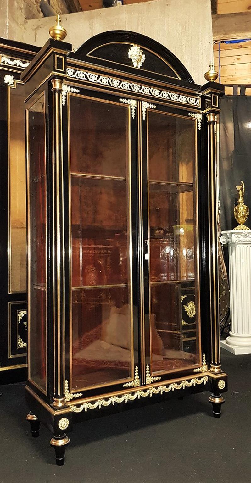 Big Bookcase Vitrine Napoleon III Boulle style, France, 1870 In Excellent Condition In Paris, FR