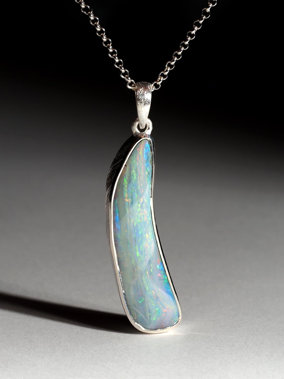 Big Boulder Opal Silber Anhänger Geschenk für Freund Vater Geburtstag natürlichen Edelstein im Zustand „Neu“ im Angebot in Berlin, DE