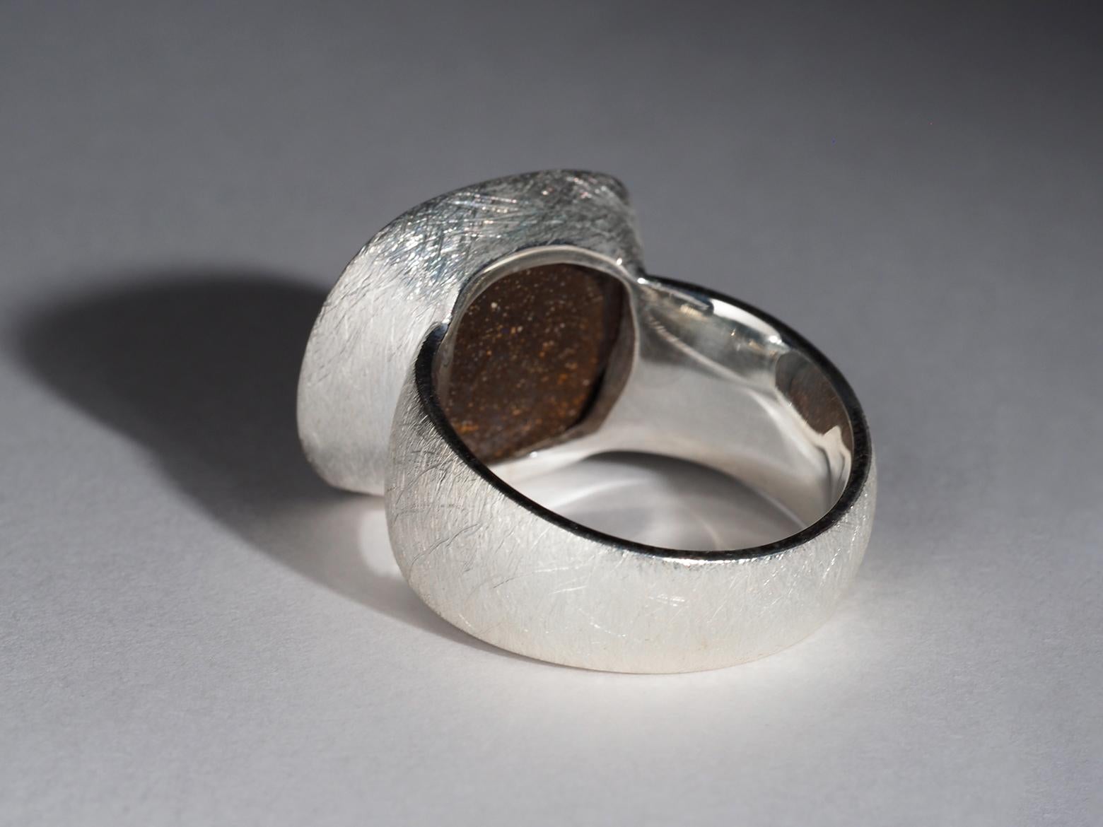 Anello Opale Big Boulder in argento sterling Pietra di nascita di ottobre in vendita 5