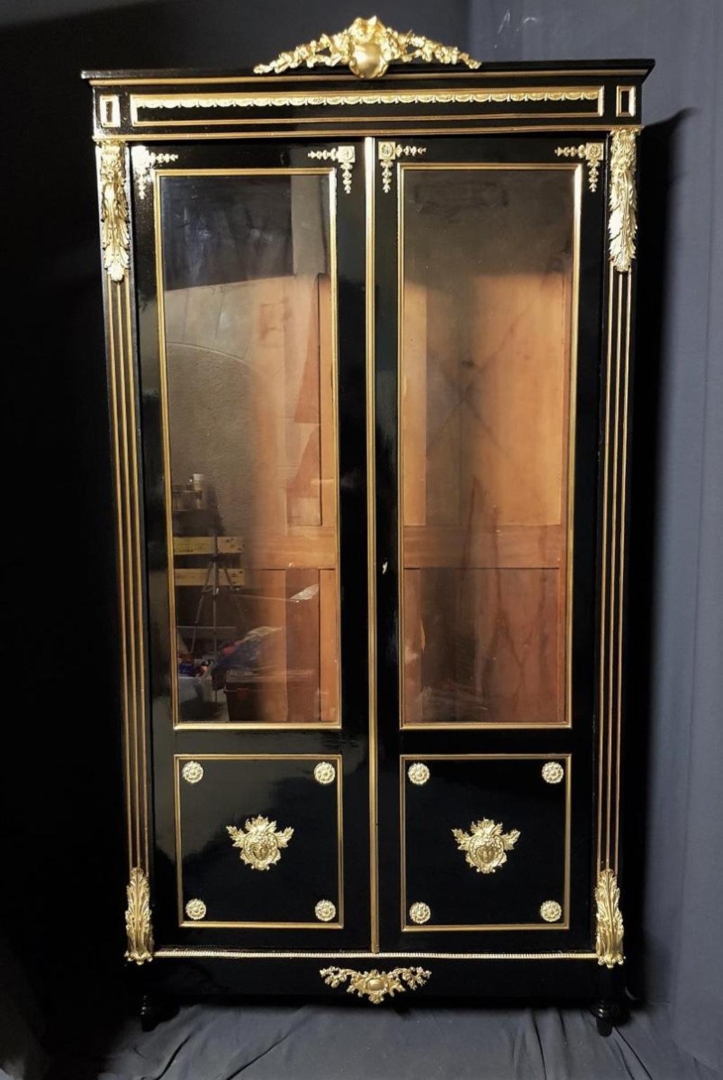 Big Boulle Bookcase Vitrine Napoleon III, France, 19th Century In Good Condition In Paris, FR