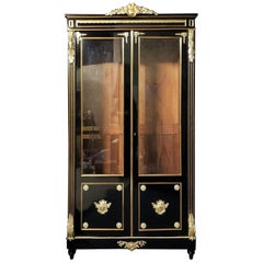 Antique Big Boulle Bookcase Vitrine Napoleon III, France, 19th Century