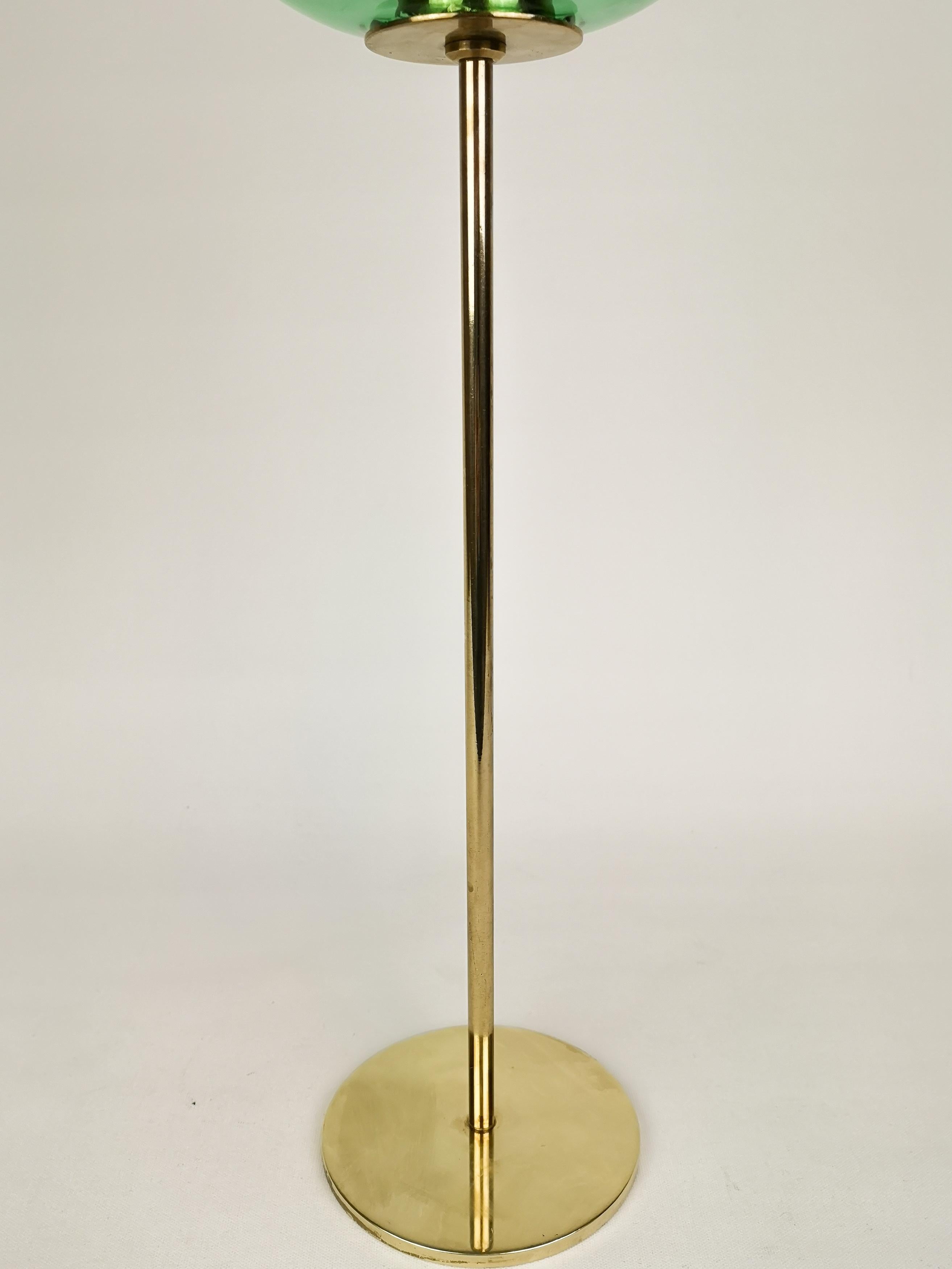 Swedish Big Brass and Glass Candleholder Hans-Agne Jakobsson Sweden, 1960s