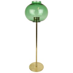 Big Brass and Glass Candleholder Hans-Agne Jakobsson Sweden, 1960s