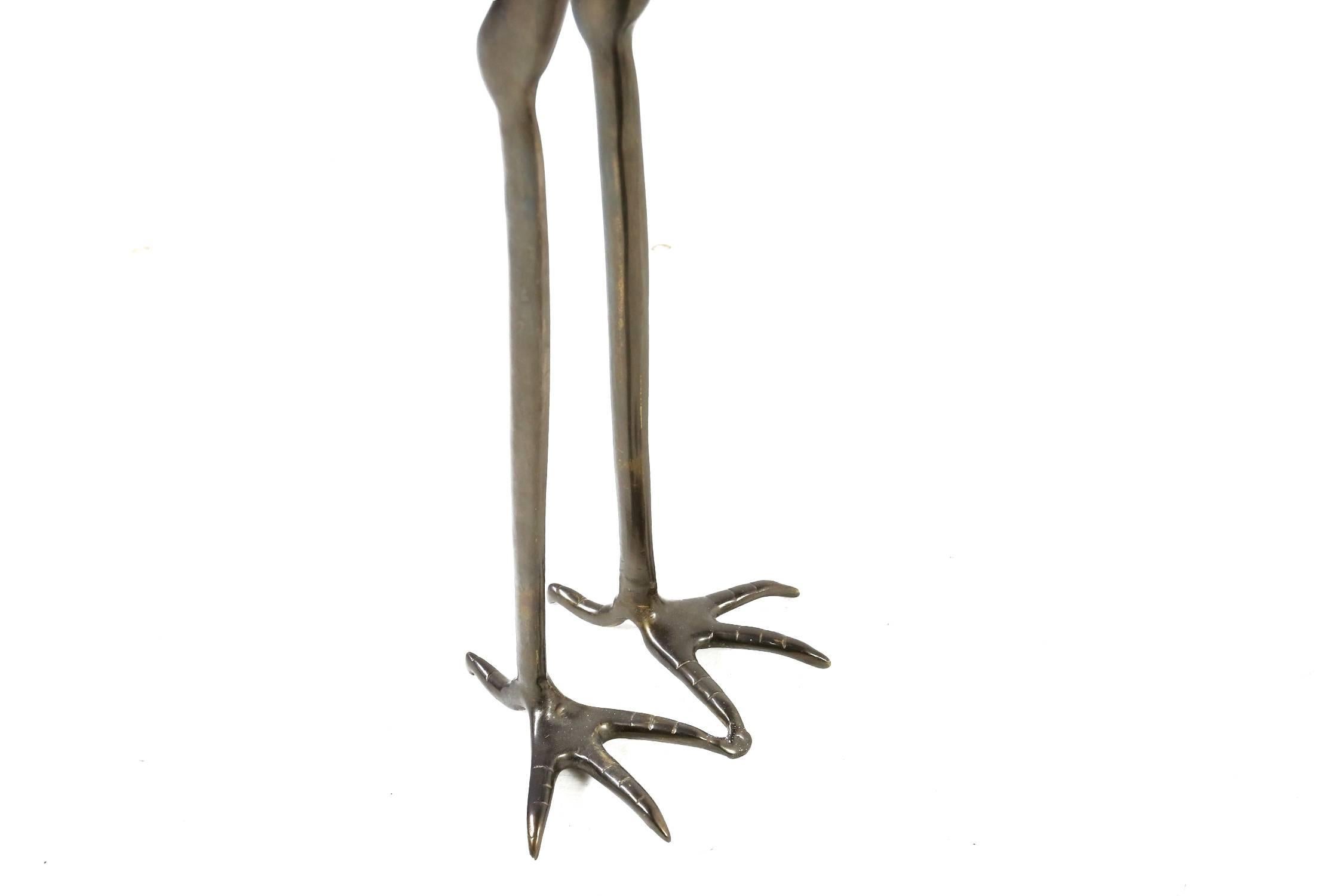 Big Brass Crane or Heron Sculpture Bird, 1970s 2