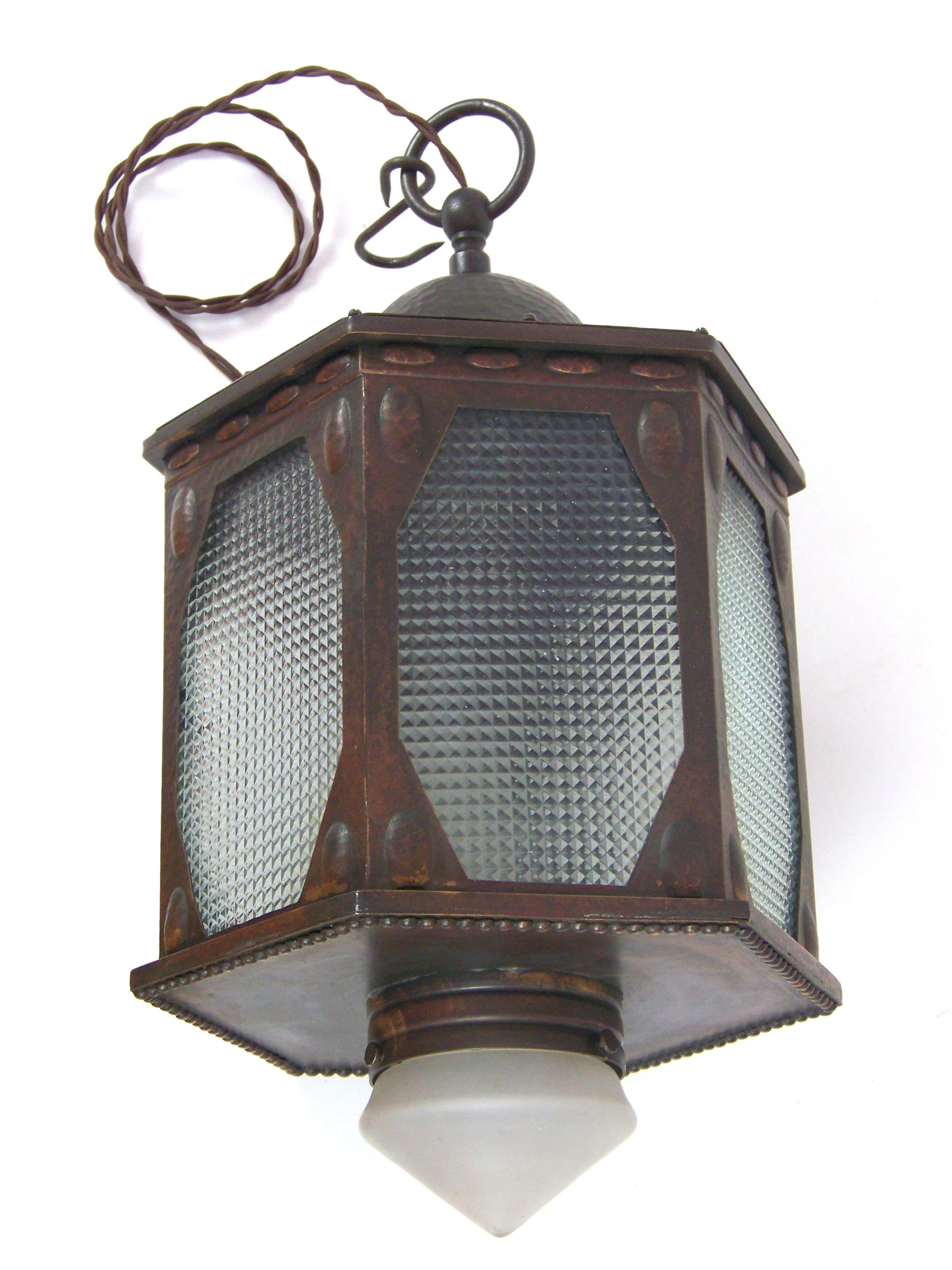 Big Brass Lantern, Art Nouveau, Artdeco, circa 1915 1