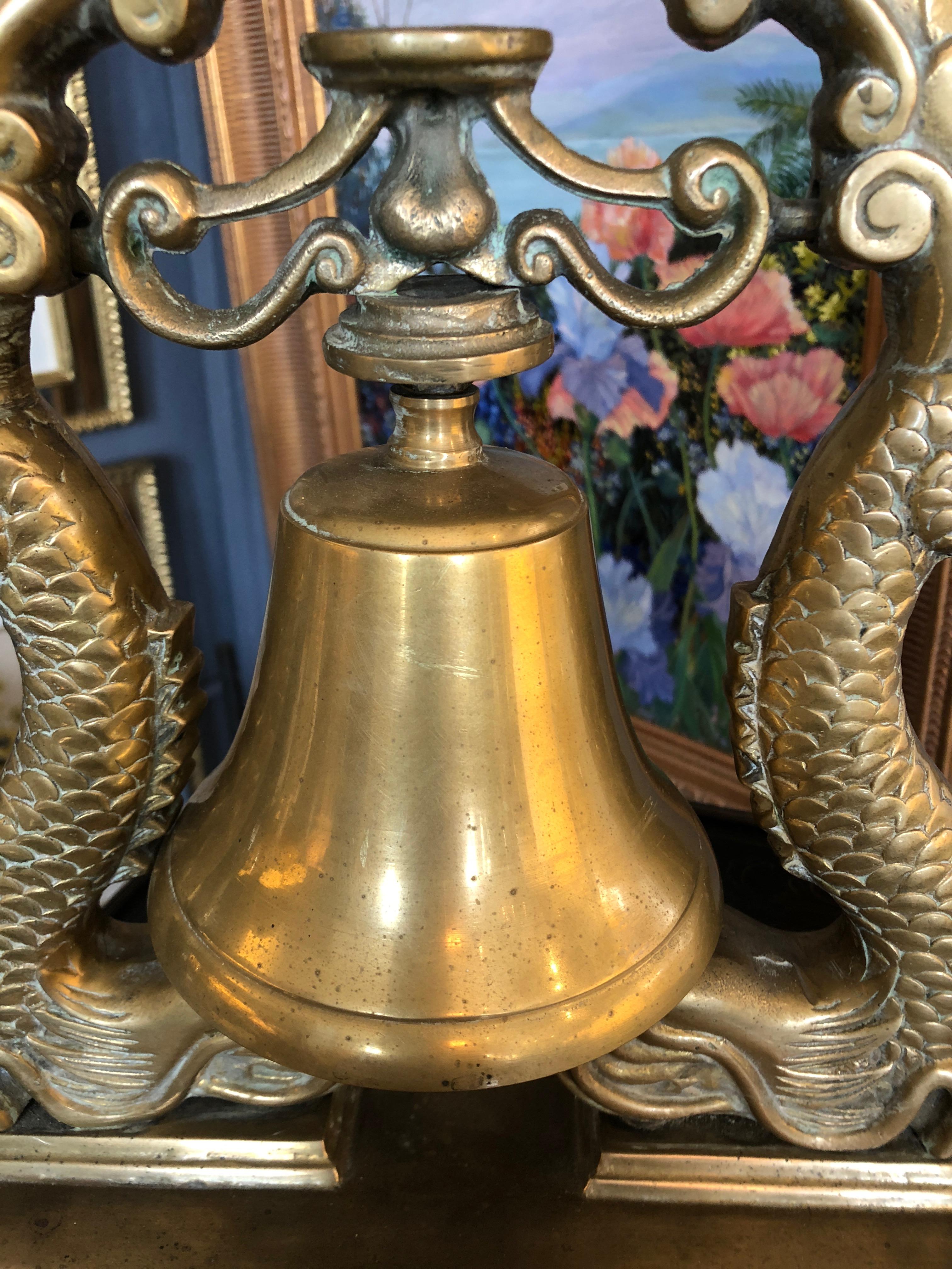 American Big Brass Nautical Bell on Stand