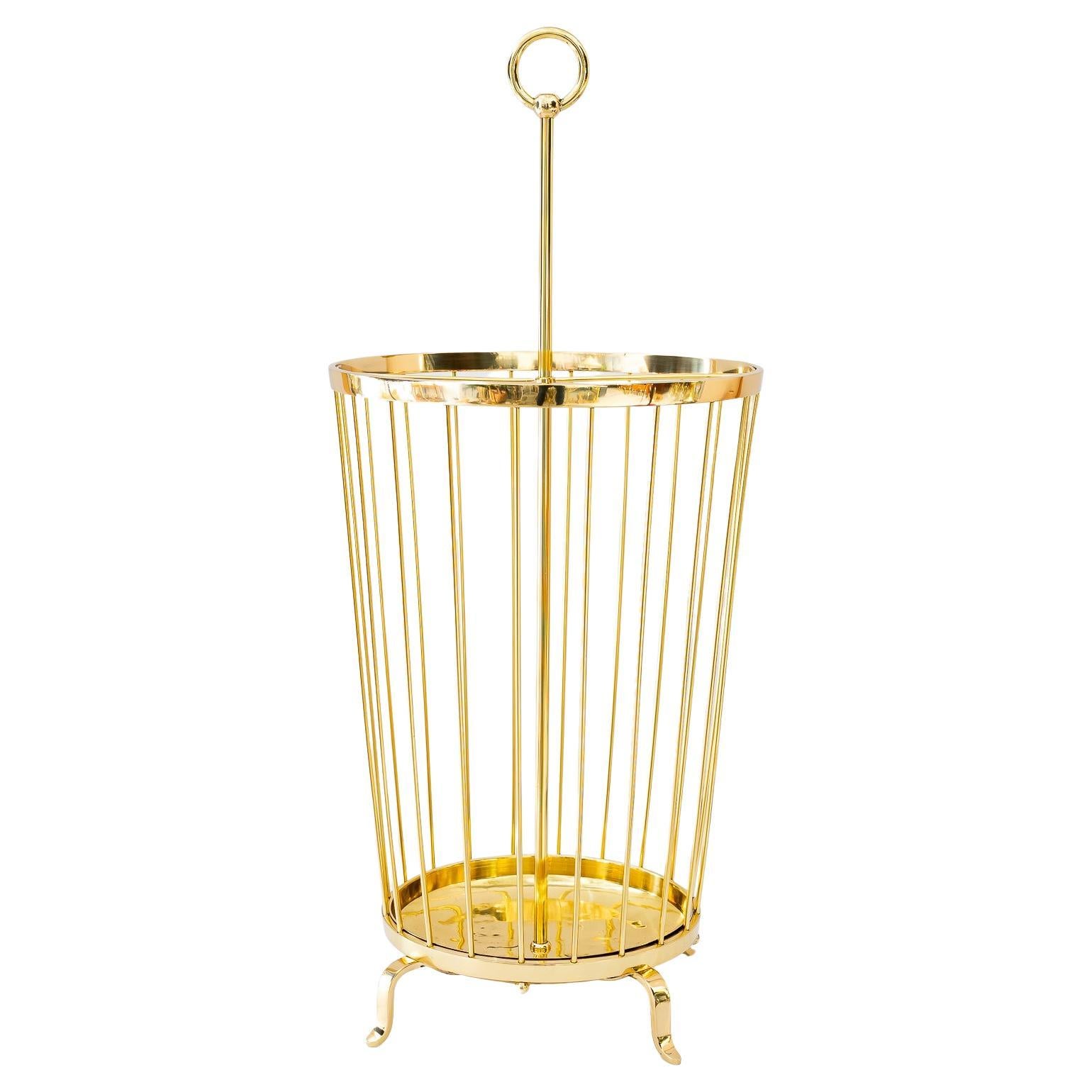 Big brass umbrella stand vienna around 1950s For Sale