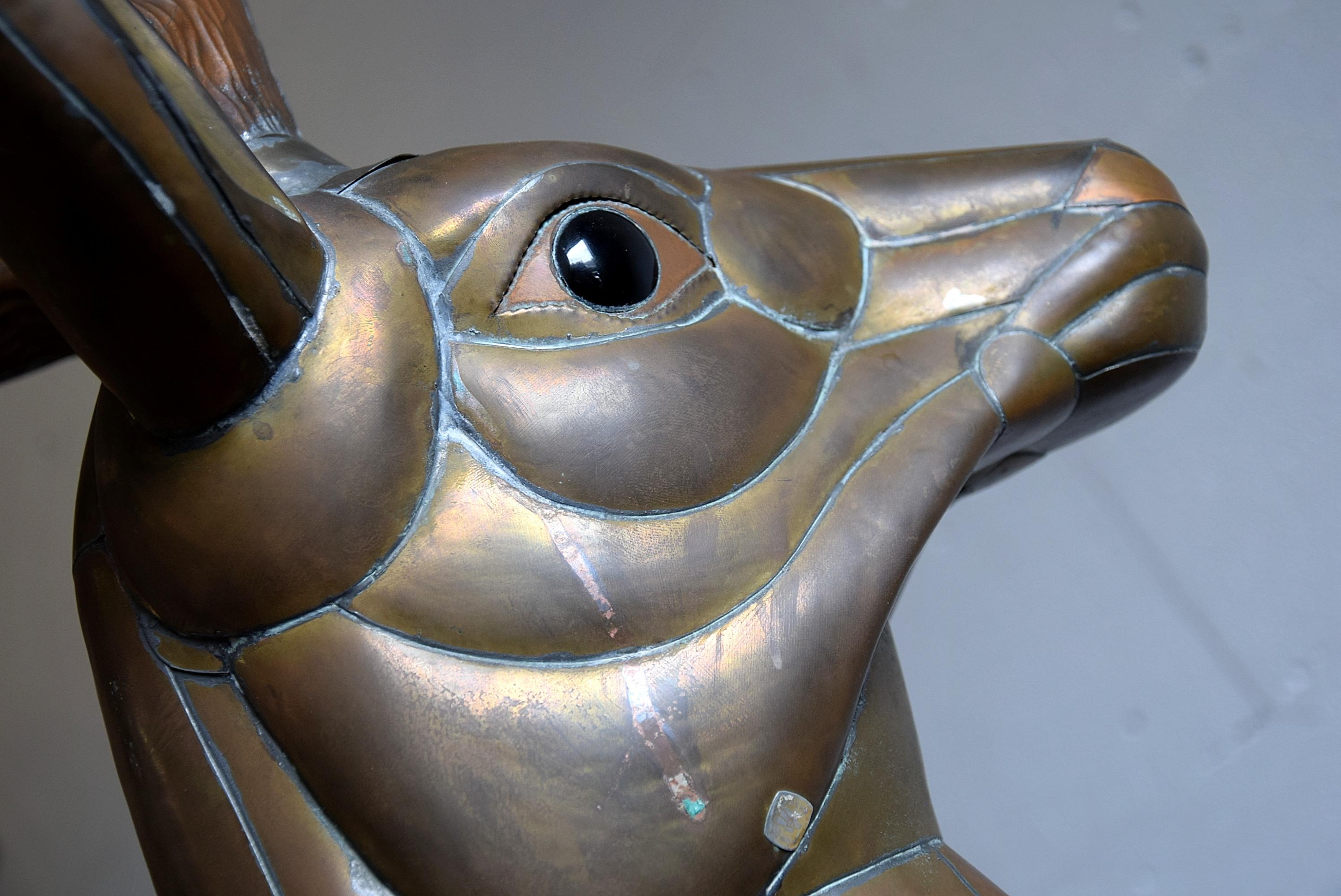 Big Bronze and Copper Deer Sculpture by Sergio Bustamante, 1975 8
