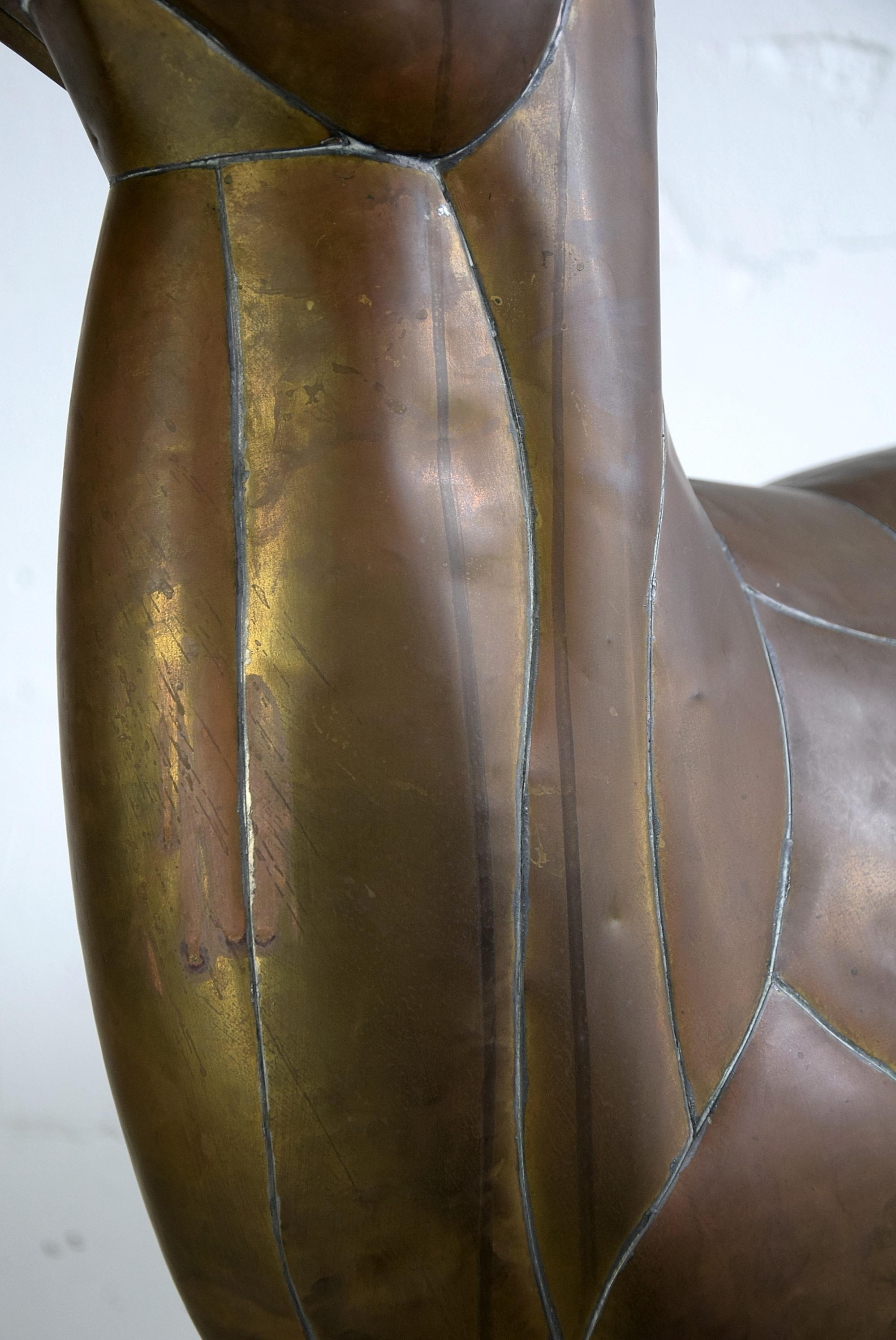 Big Bronze and Copper Deer Sculpture by Sergio Bustamante, 1975 3