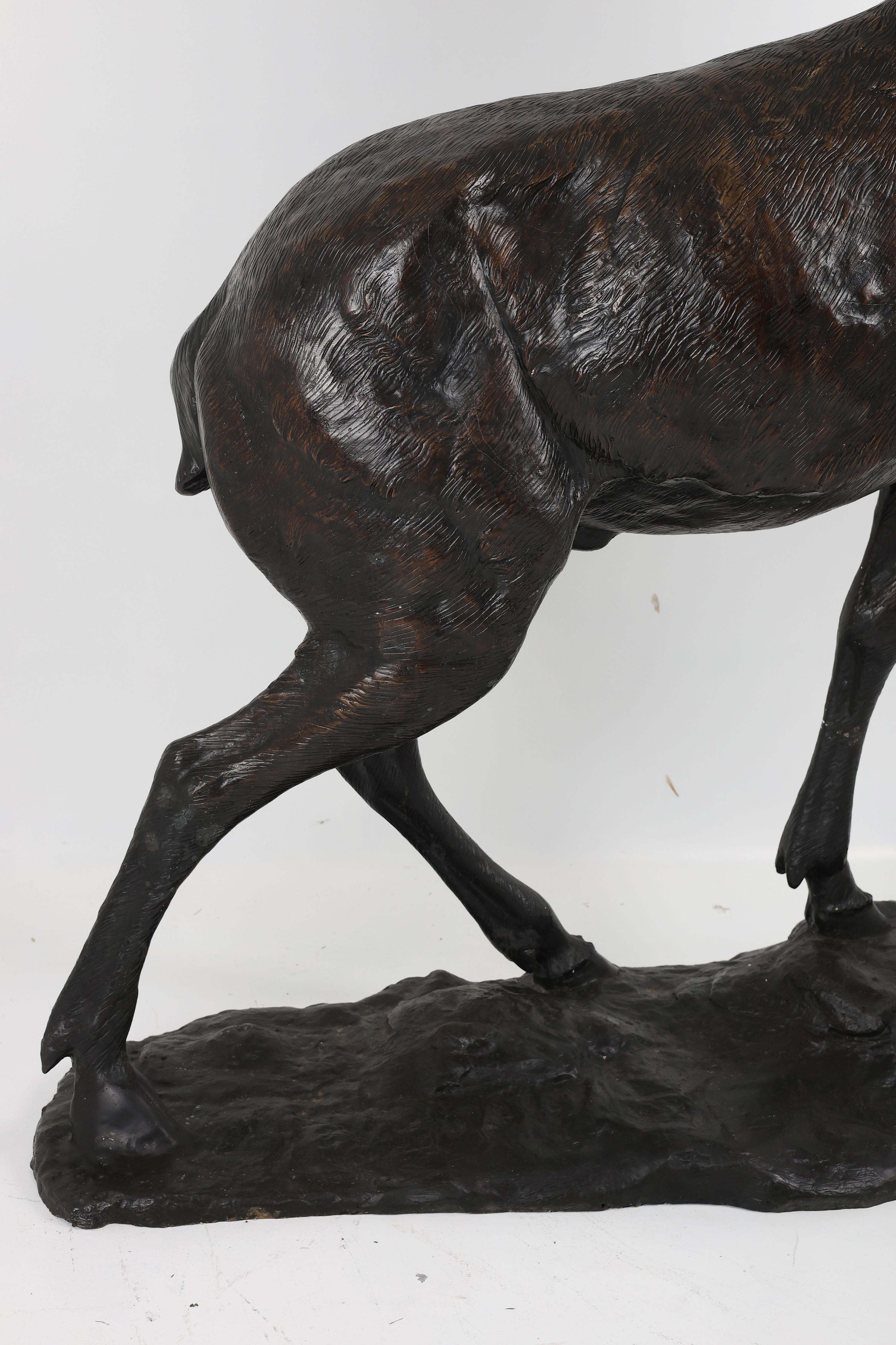 Grande sculpture de cerf en bronze en vente 5