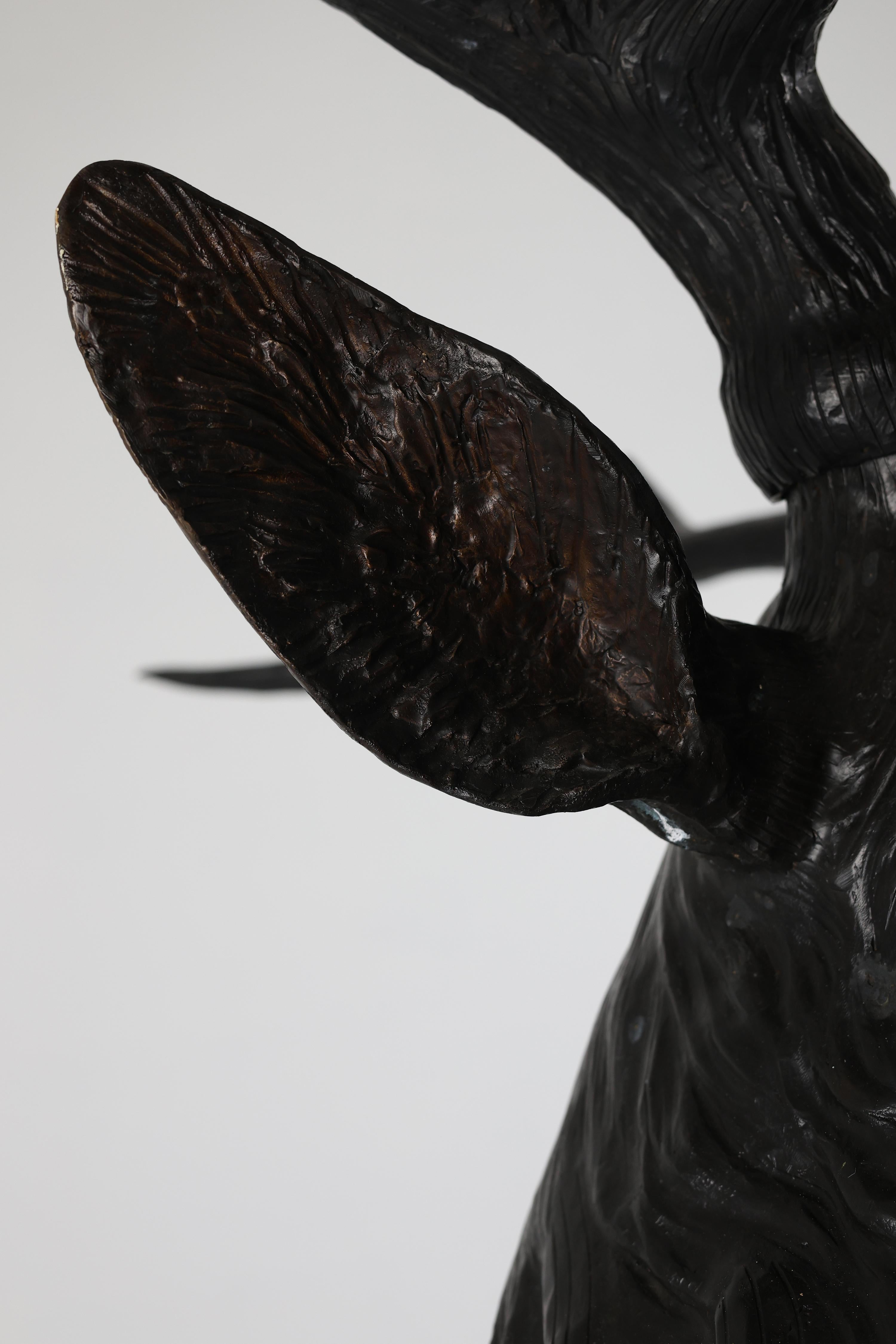 Grande sculpture de cerf en bronze en vente 7