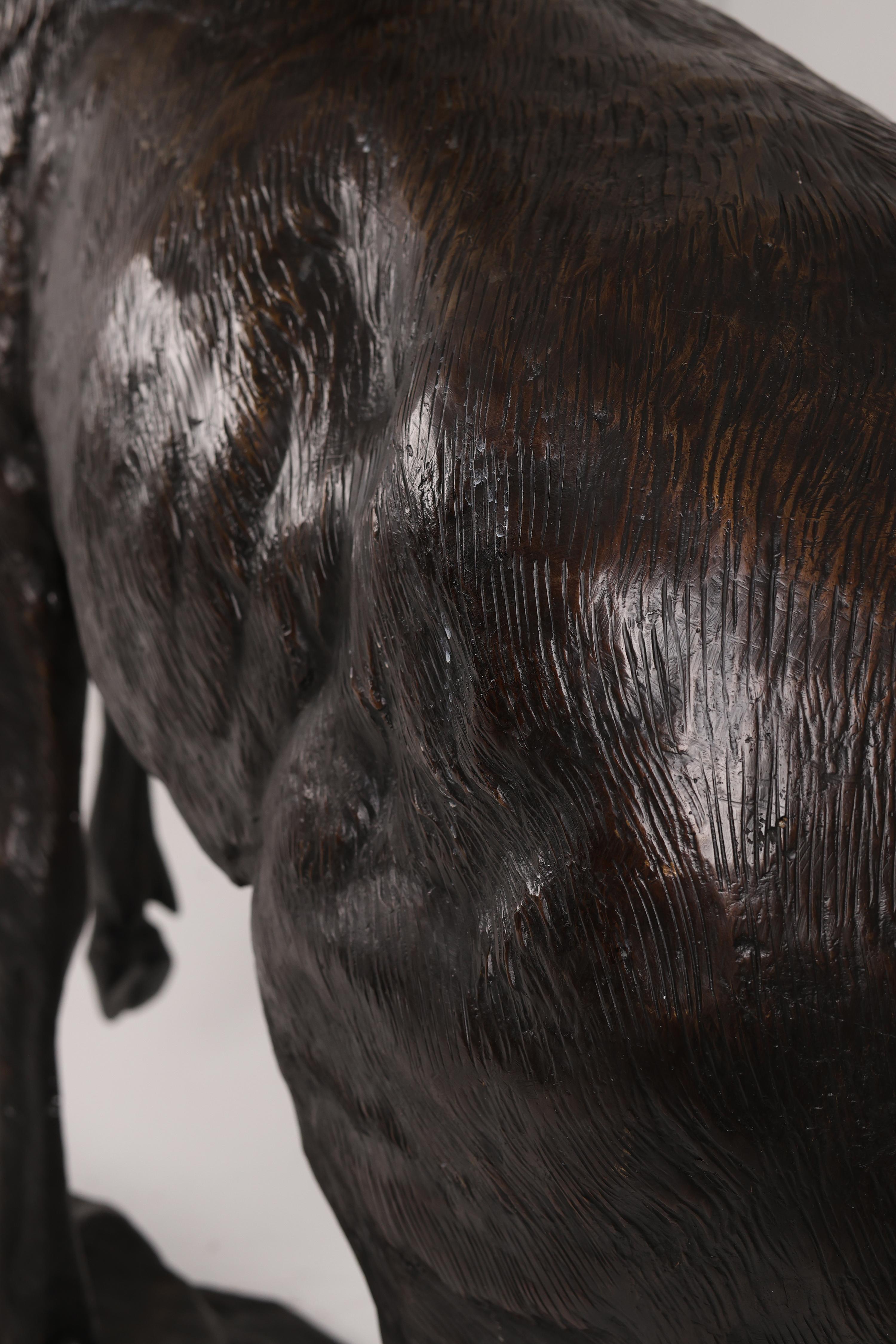 Grande sculpture de cerf en bronze en vente 10