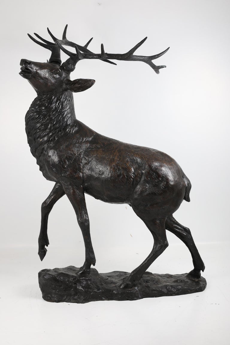 Sculpture Cerf En Bronze – Statue Animalière