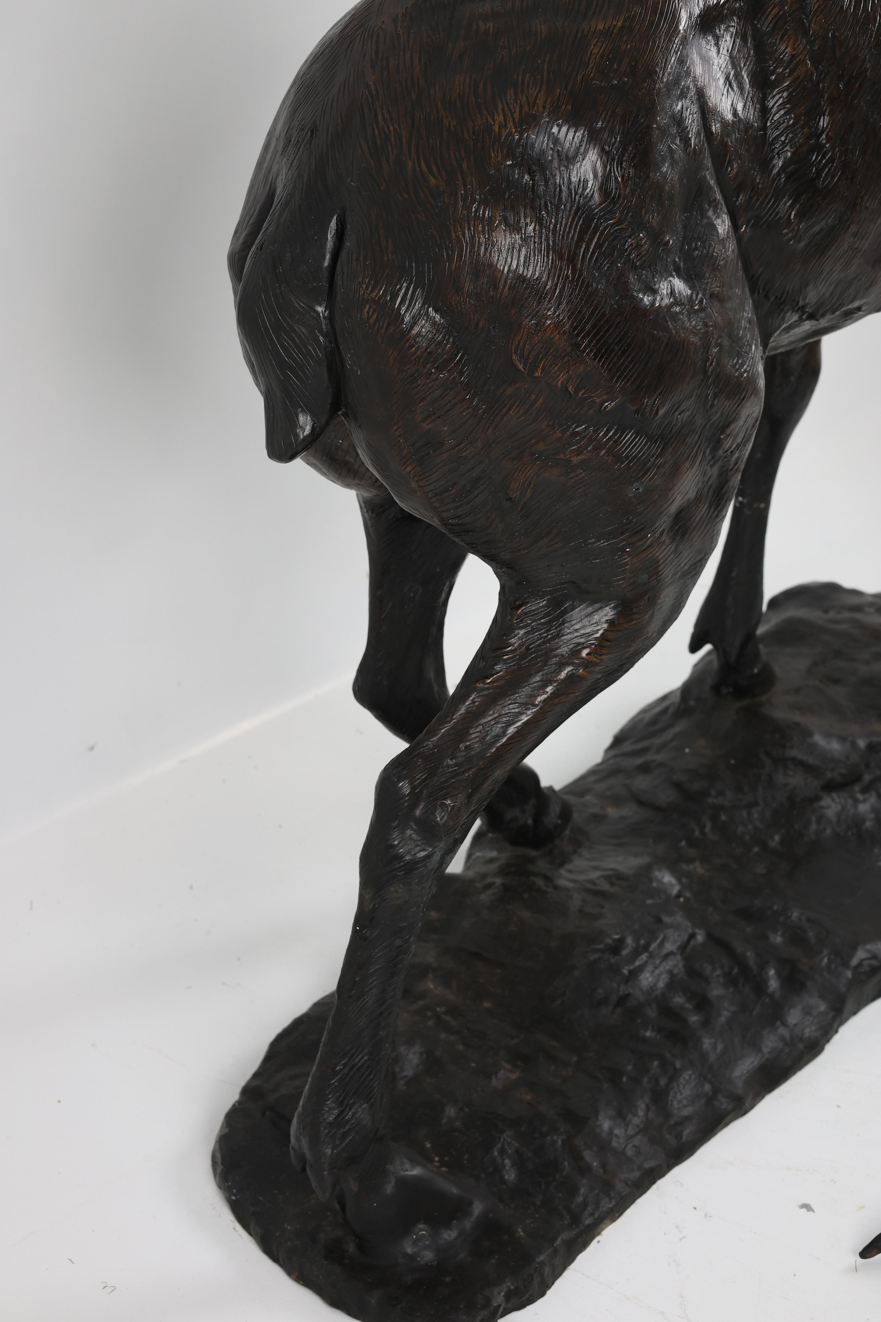 Grande sculpture de cerf en bronze en vente 2