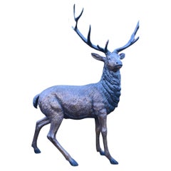 Grande statue de cerf en bronze du Glen Scottish Highlands Antlers