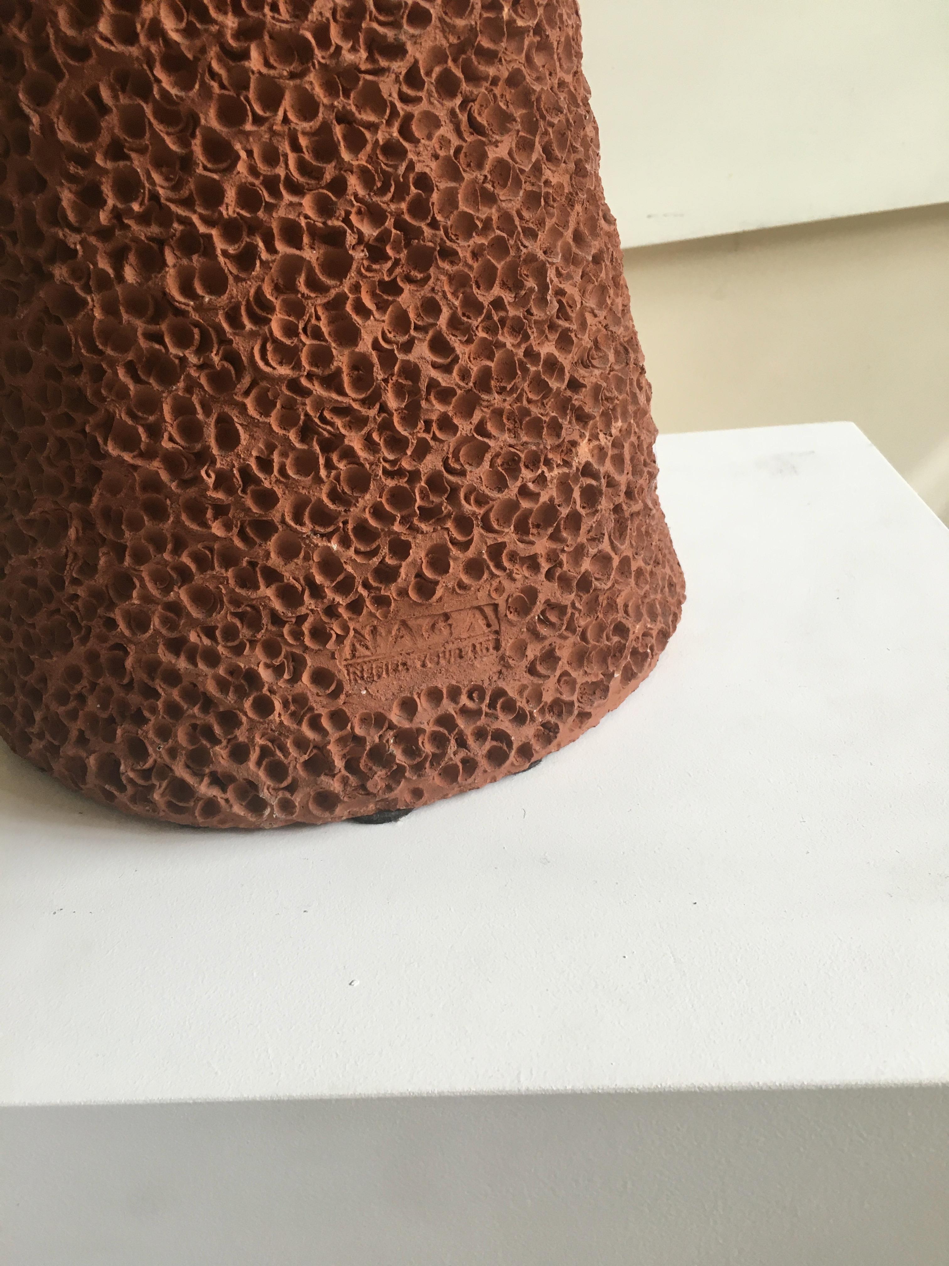 Contemporary Big Brutalist Terracotta Sculpture Stamped NAGA