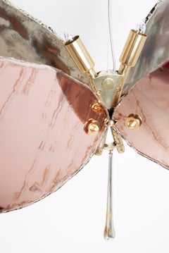 Lampada a sospensione contemporanea Butterfly 40 art glas Argentato, colore rosa, ottone