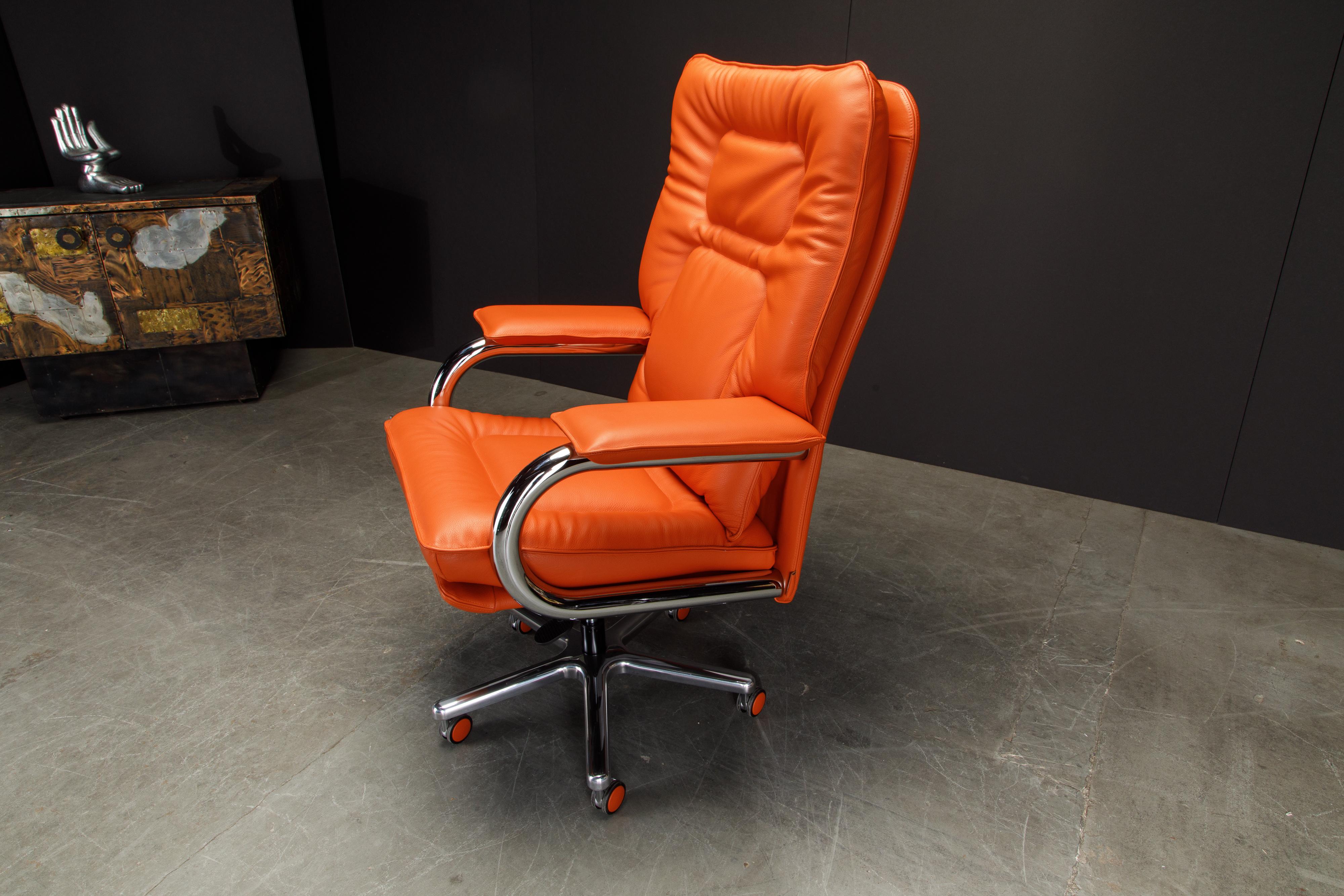 « Big » de Guido Faleschini pour i4Mariani - Chaise de bureau en cuir, Italie, nouveau en vente 3