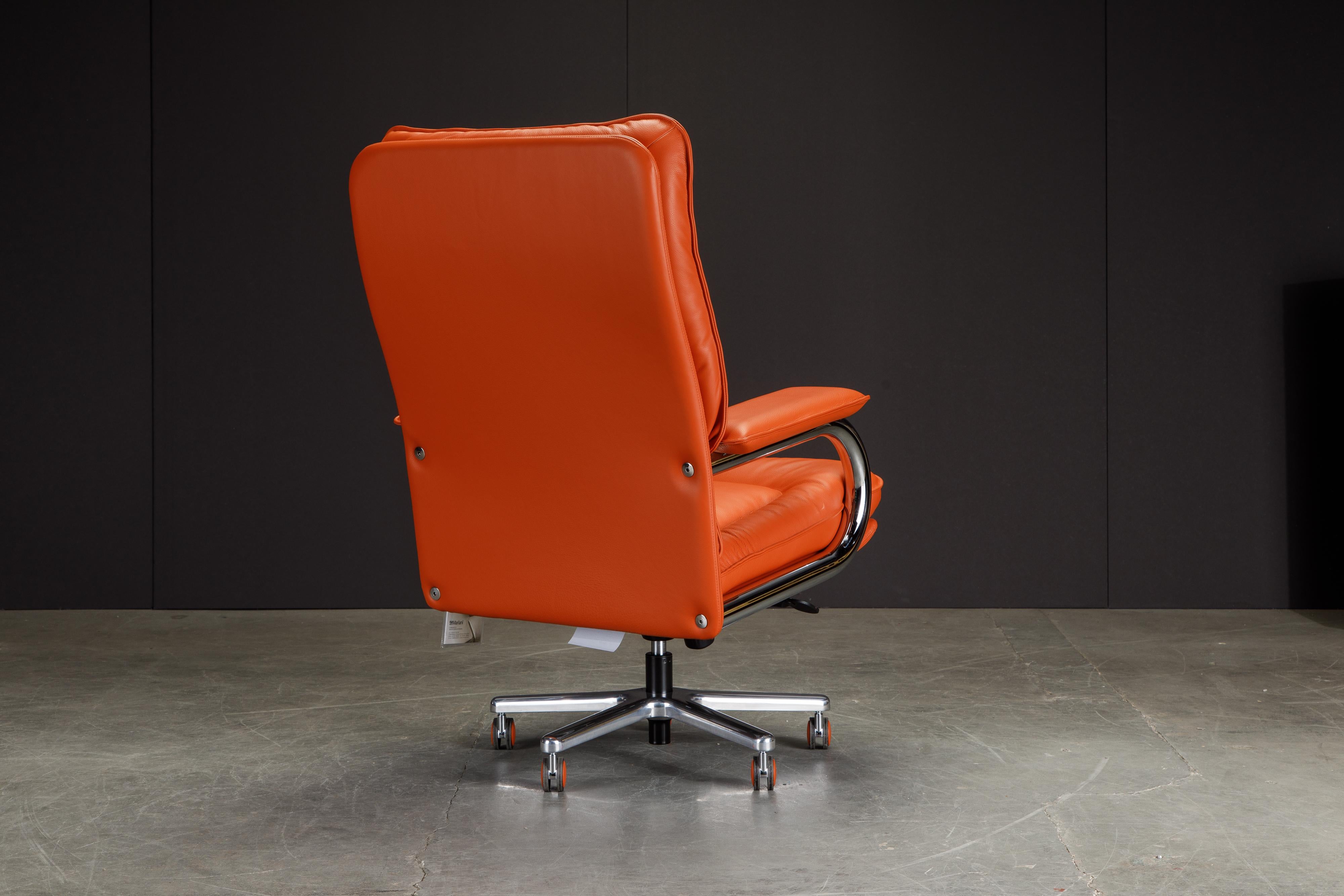 orange leather desk chair