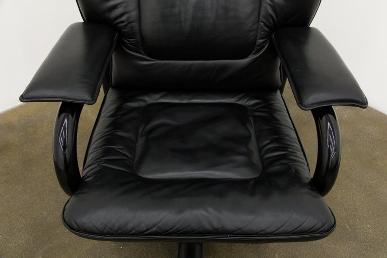 'Big' by Guido Faleschini for Mariani Executive Leather Desk Chair 1980s, Signed For Sale 5
