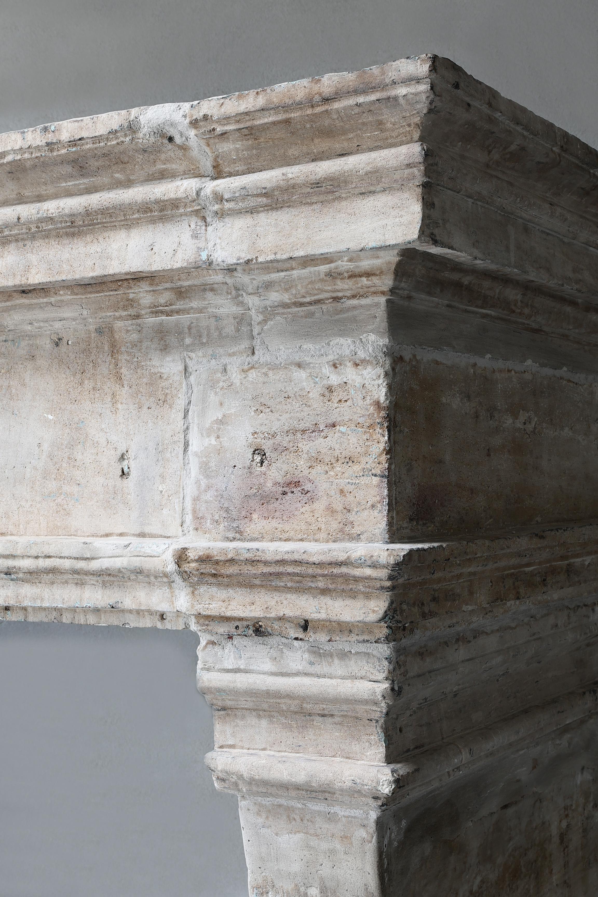 Limestone Antique Fireplace Mantel