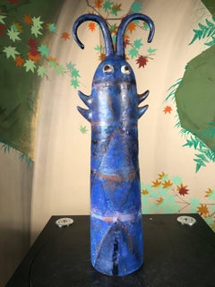 Großes blaues Caterpillar-Meisterwerk von Eva Fritz-Lindner