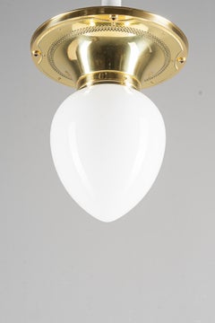 Big Ceiling lamp with opal glass shade vienna around 1920s