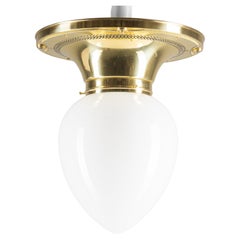 Antique Big Ceiling lamp with opal glass shade vienna around 1920s