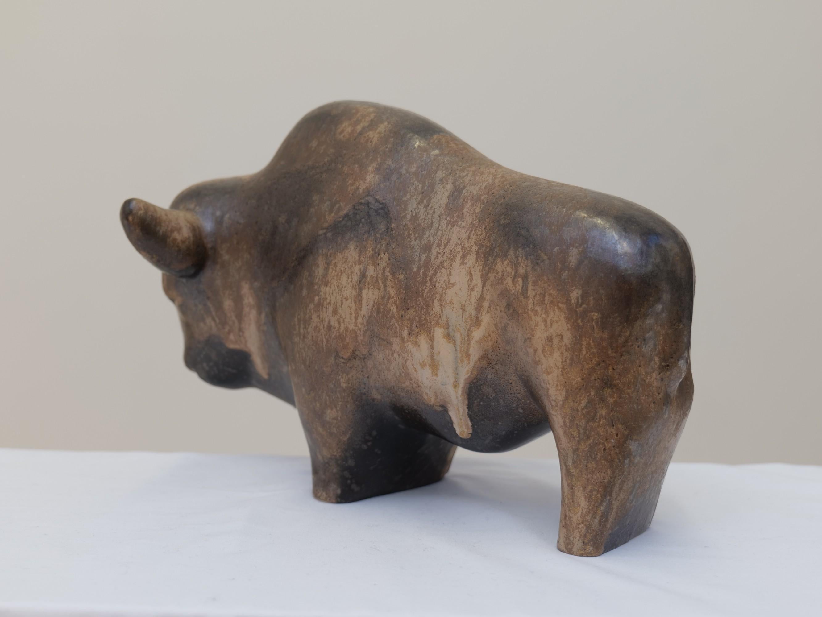 gran búfalo de cerámica de Kurt Tschorner para Ruscha - Alemania, años 70 Moderno de mediados de siglo en venta