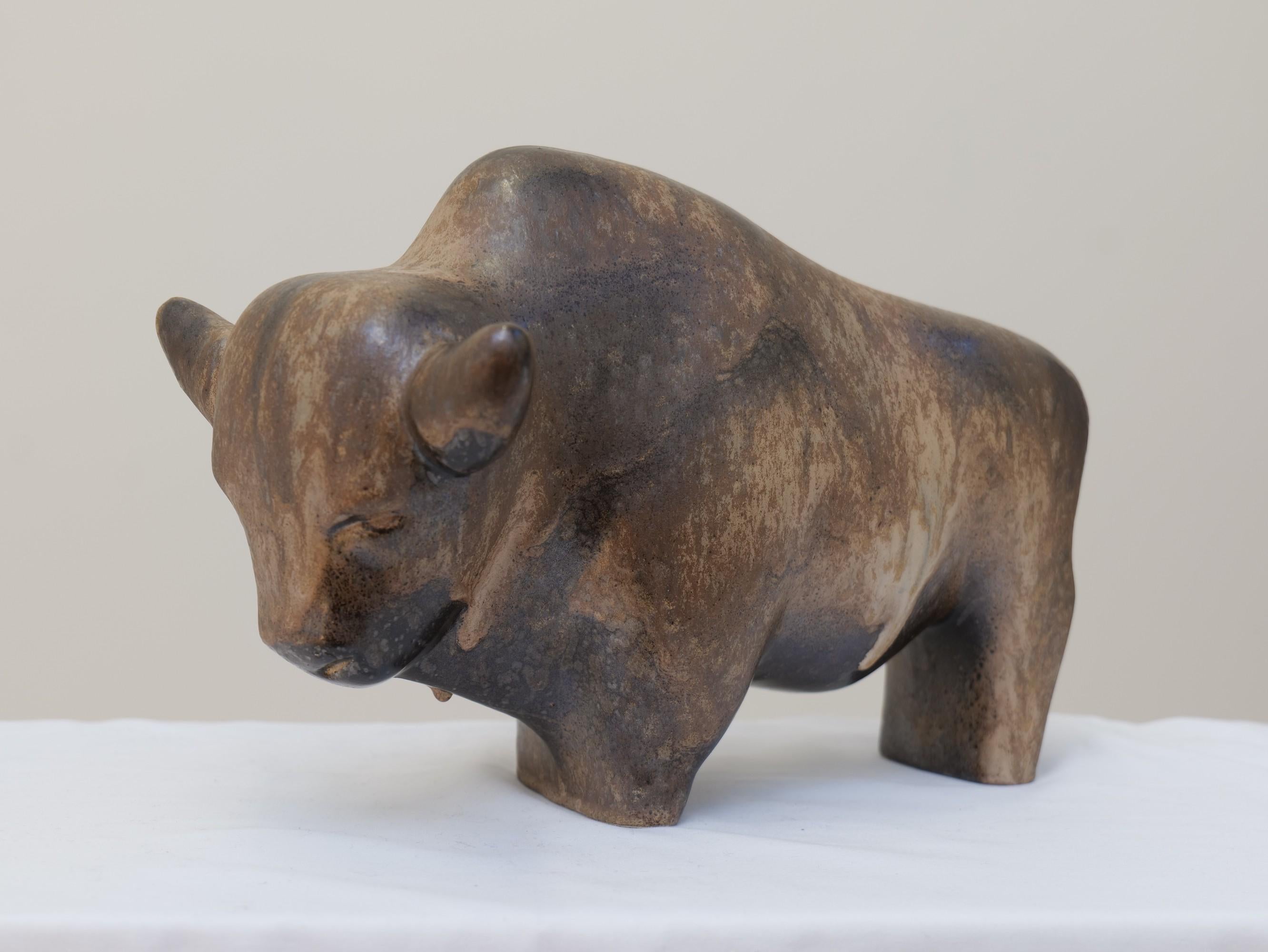 gran búfalo de cerámica de Kurt Tschorner para Ruscha - Alemania, años 70 Balcánico en venta