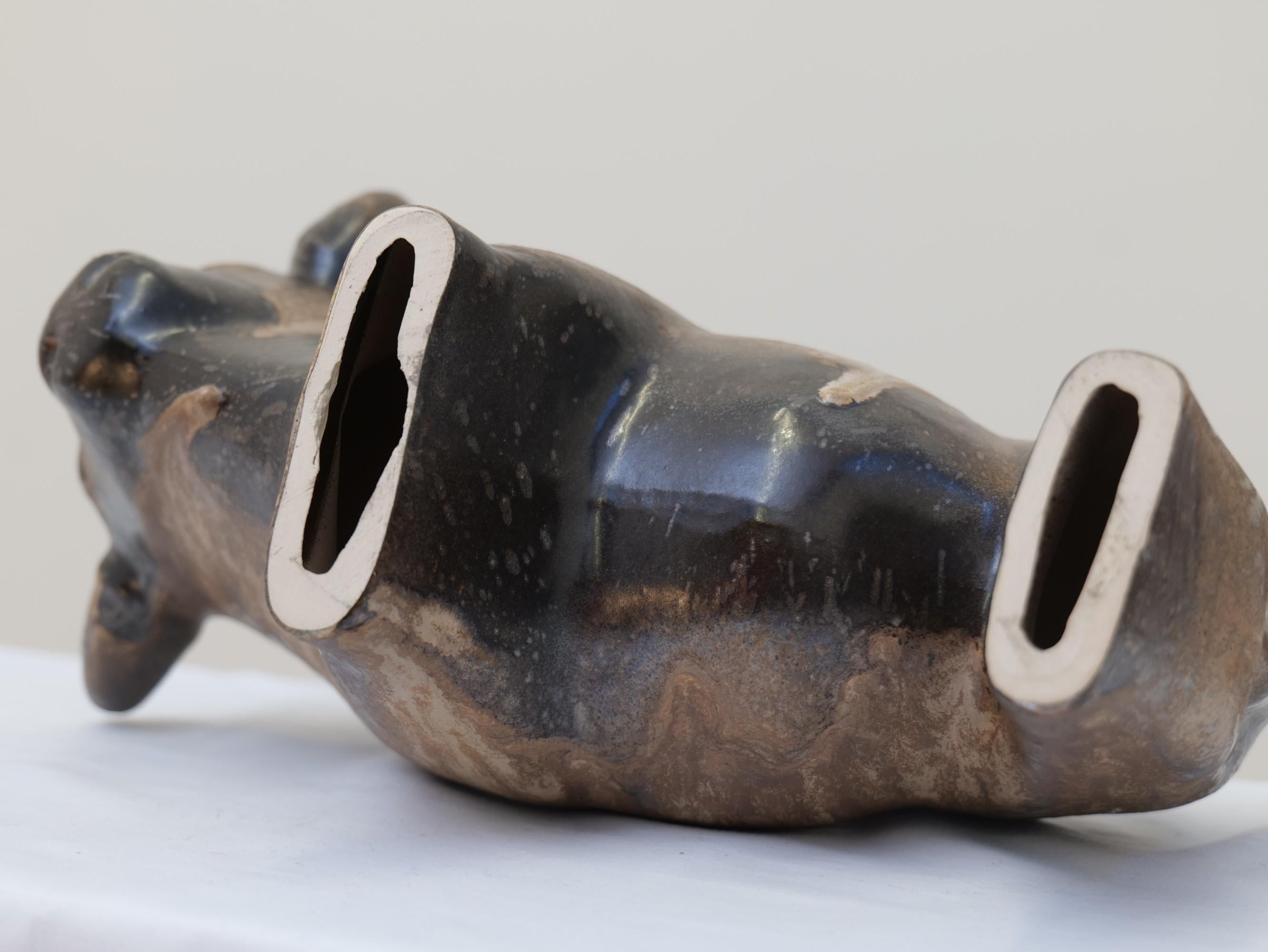 gran búfalo de cerámica de Kurt Tschorner para Ruscha - Alemania, años 70 Hecho a mano en venta
