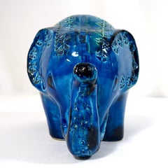 Big Ceramic Elephant from the Rimini Blu Series by Aldo Londi for Bitossi